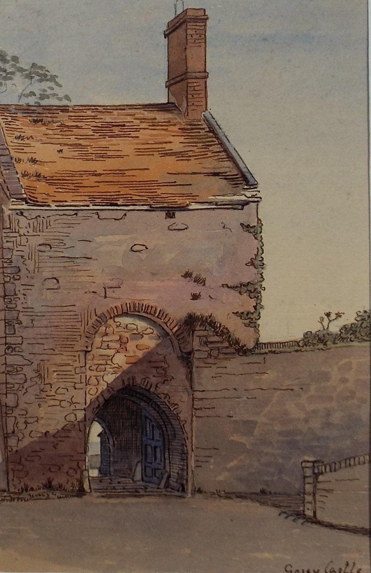Original Watercolour, 'Gatehouse', c1880, A Elliott