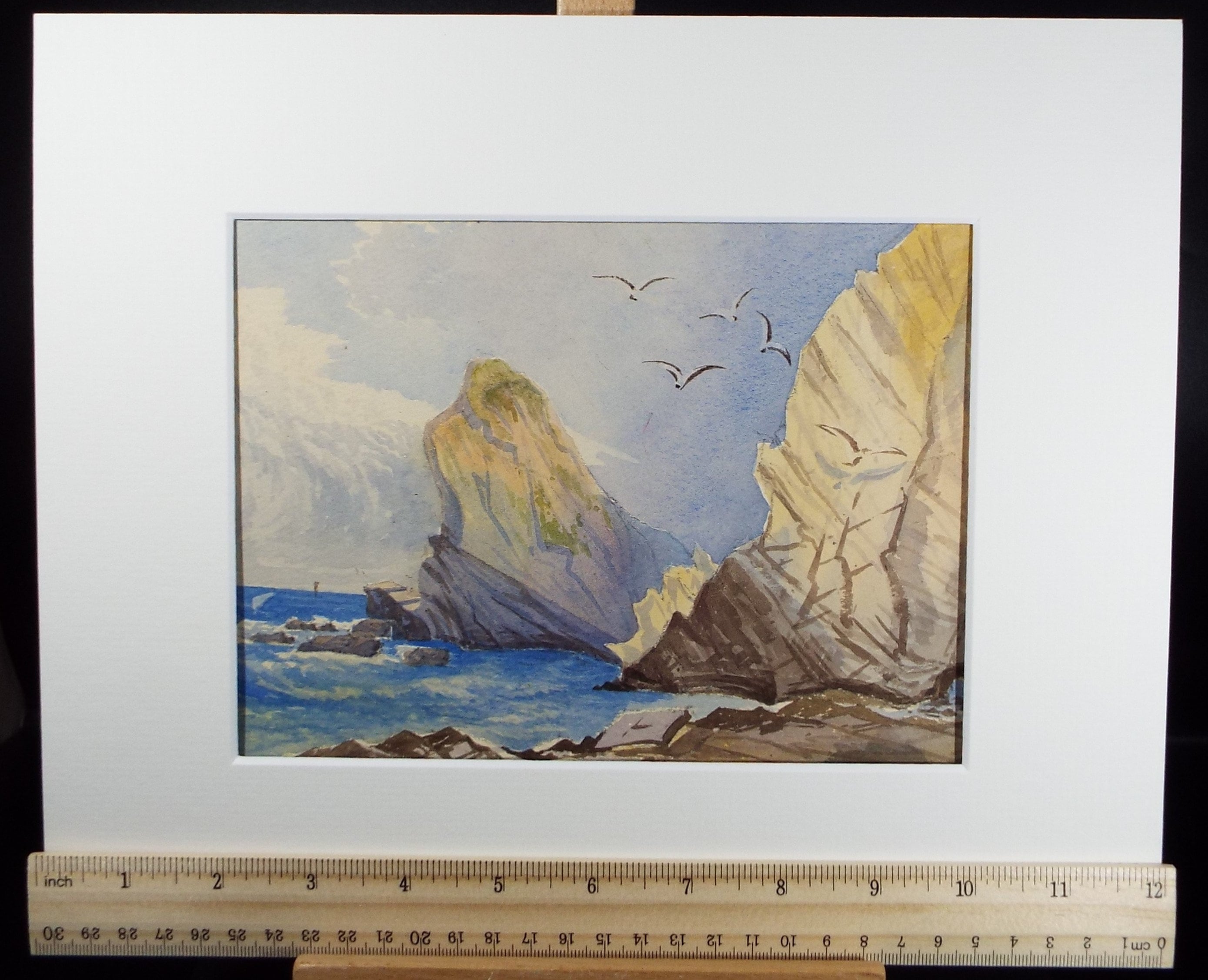 Original Watercolour, 'Biarritz', c1880, Artist Unknown