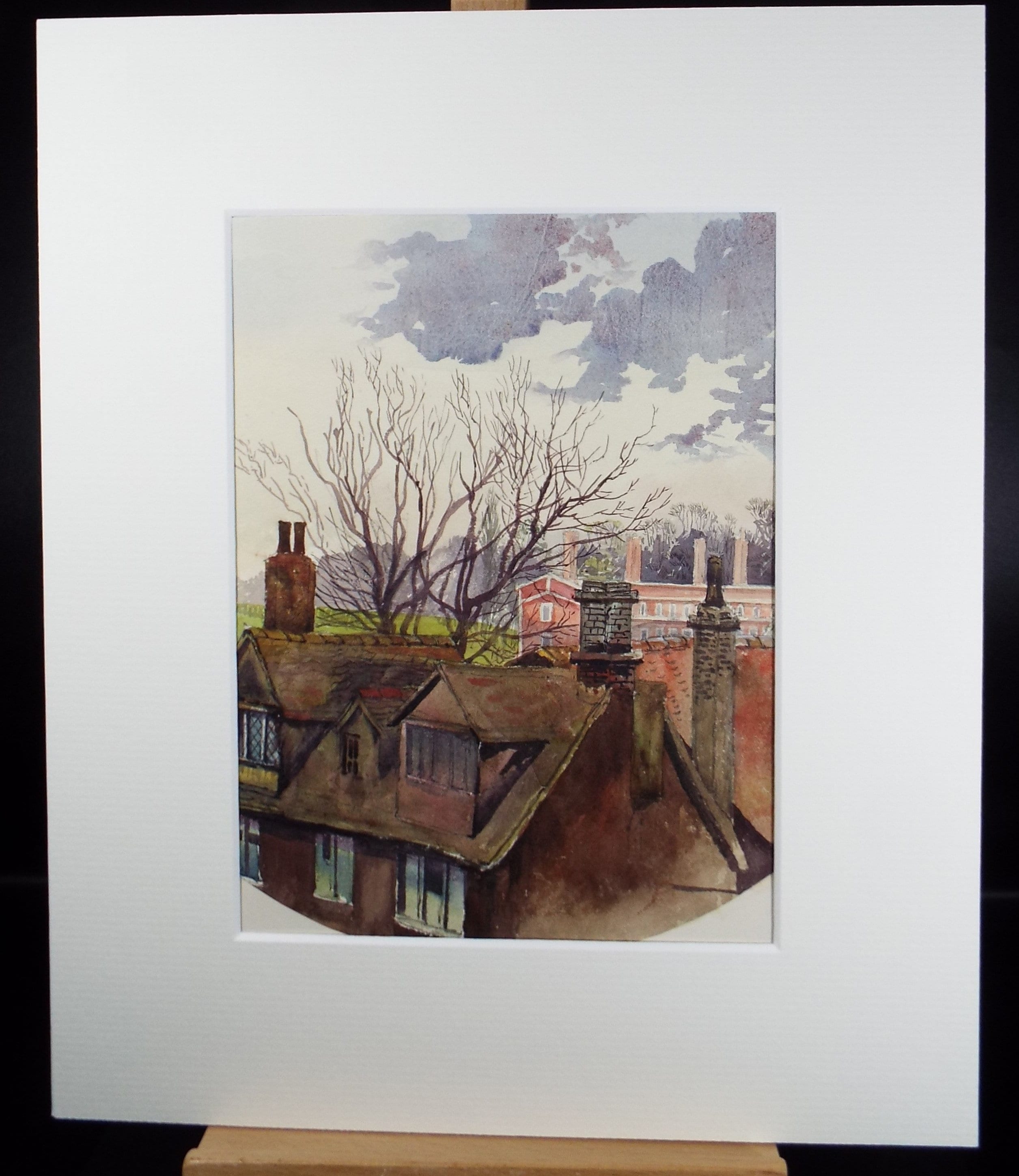 Original Watercolour, 'Study of Roofs', Circa 1890's, Artist Unknown