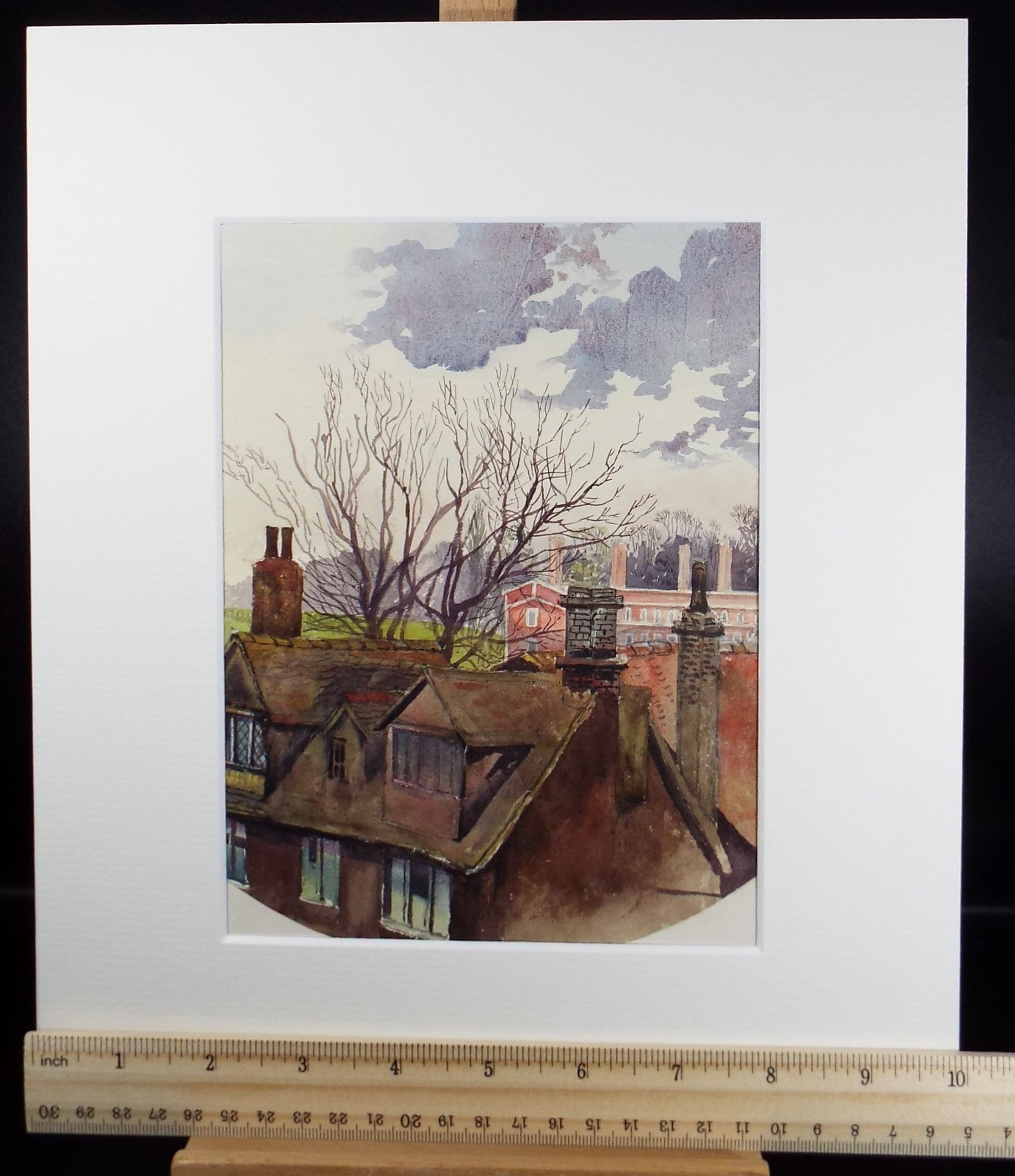 Original Watercolour, 'Study of Roofs', Circa 1890's, Artist Unknown