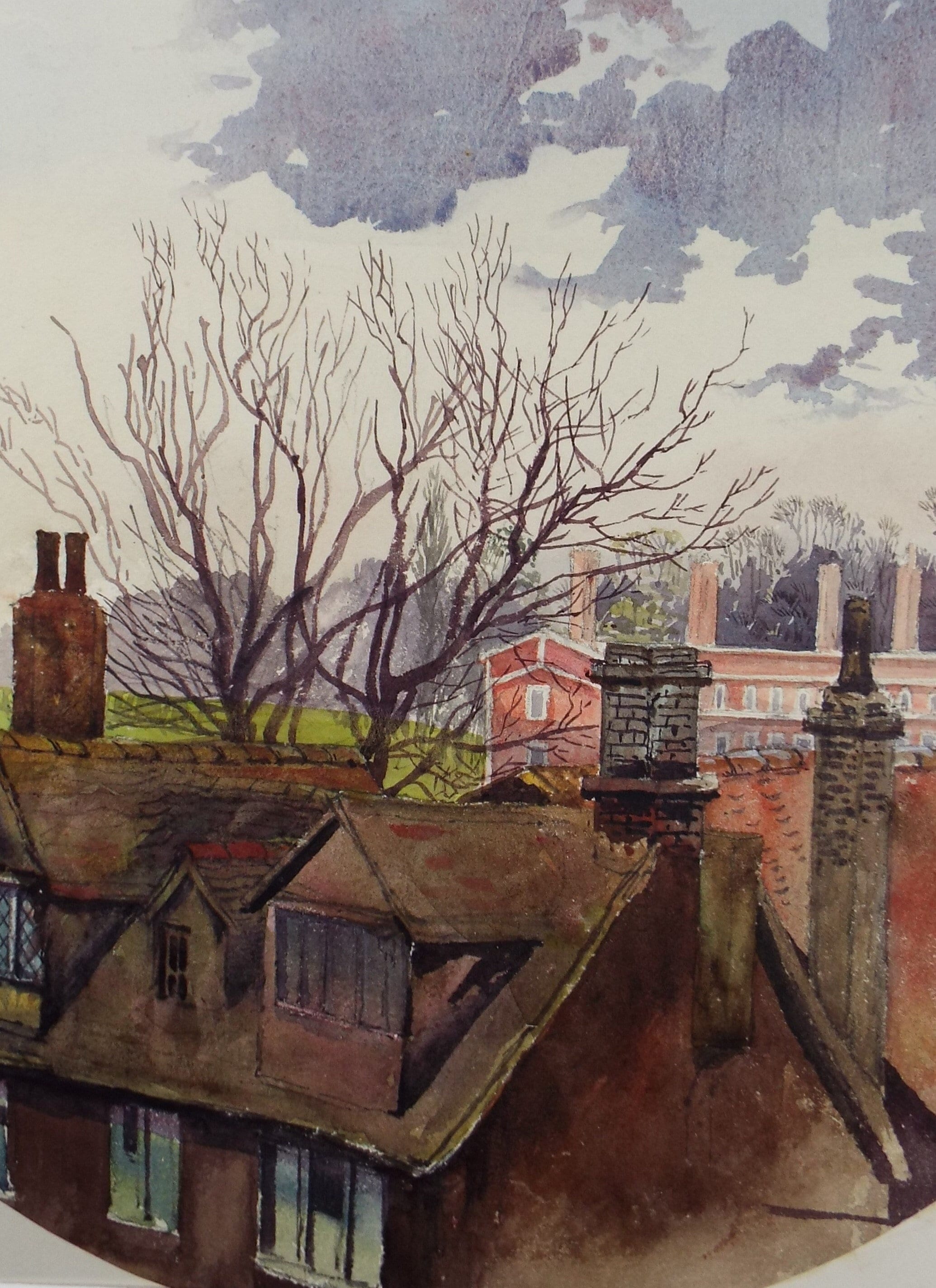Original Watercolour, 'Study of Roofs', Circa 1890's, Artist Unknown