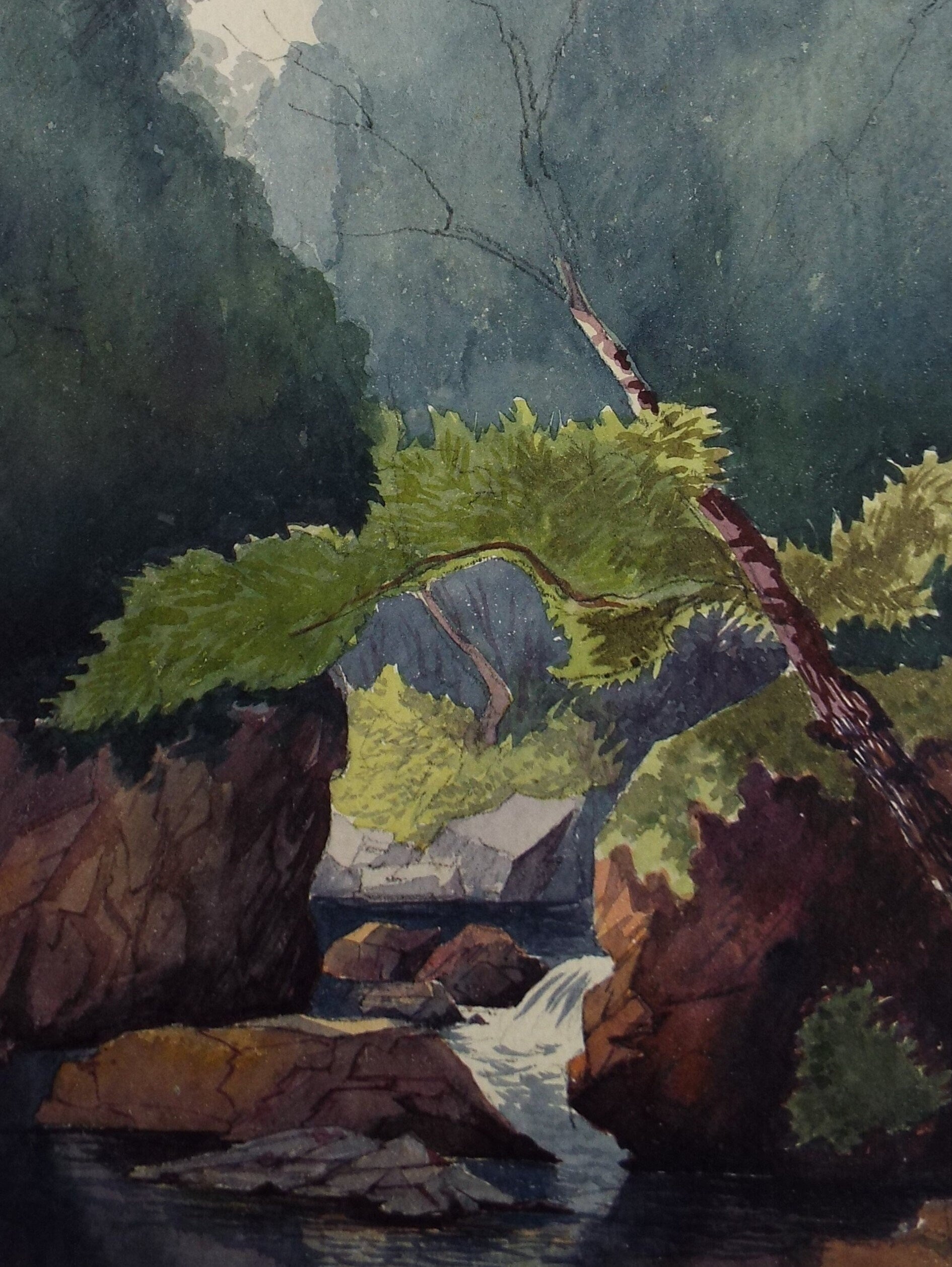 Original Watercolour, 'The Dargle, County Wicklow', Circa 1890's , Artist Unknown