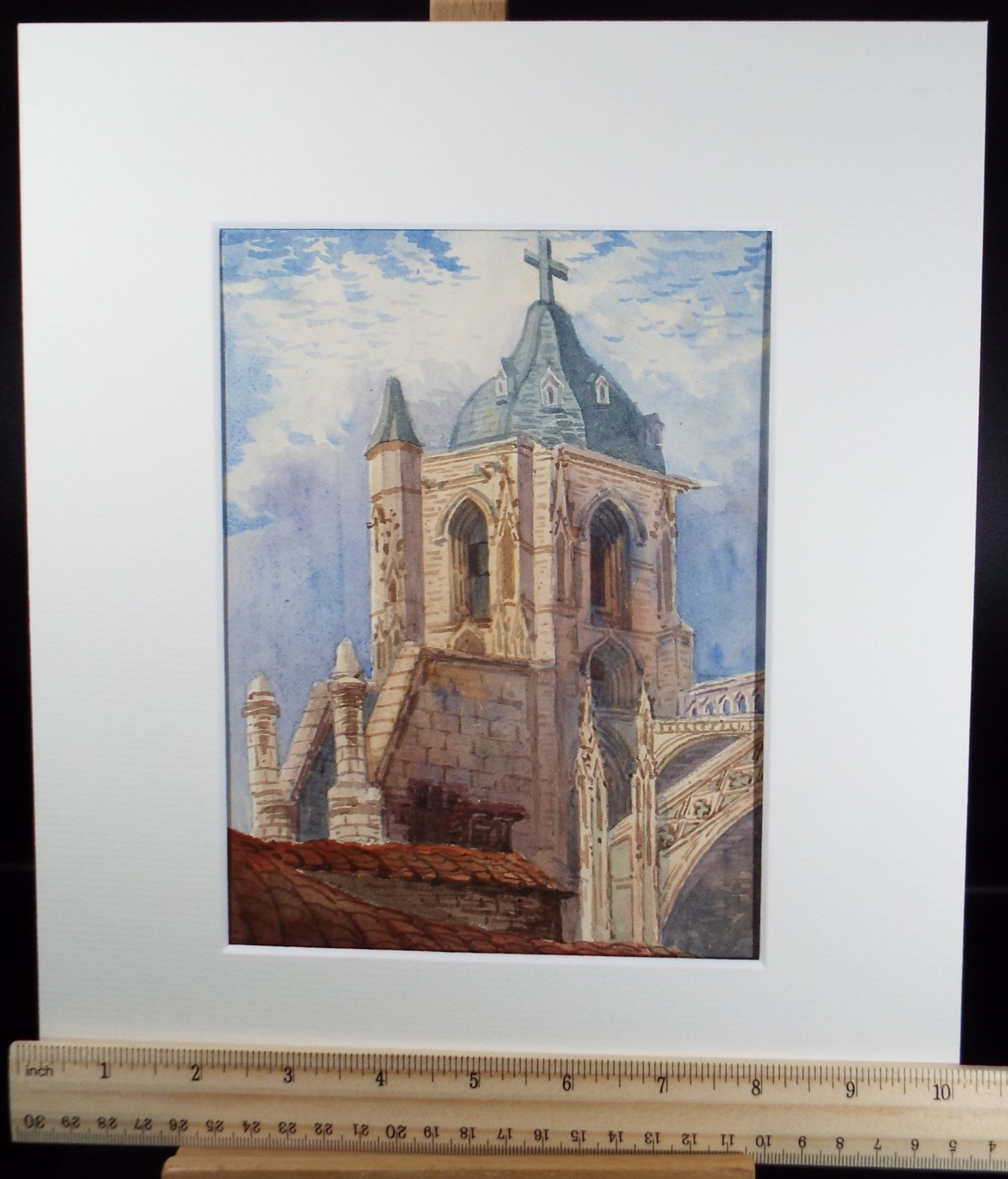 Original Watercolour, 'Bayonne', Late 19th Century, Artist Unknown