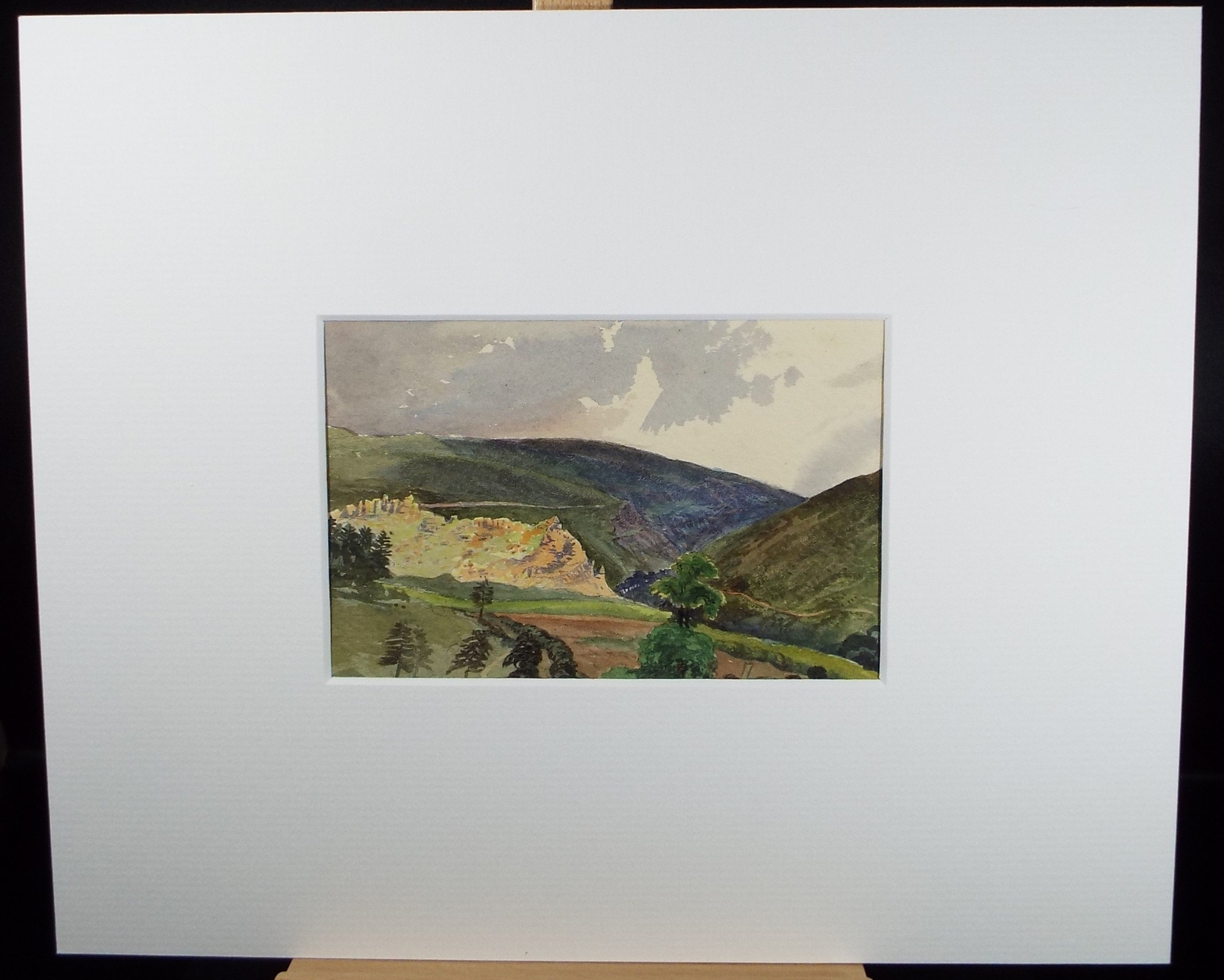 Original Watercolour on Paper,'Valley of the Teign', Artist Unknown, Circa 1880