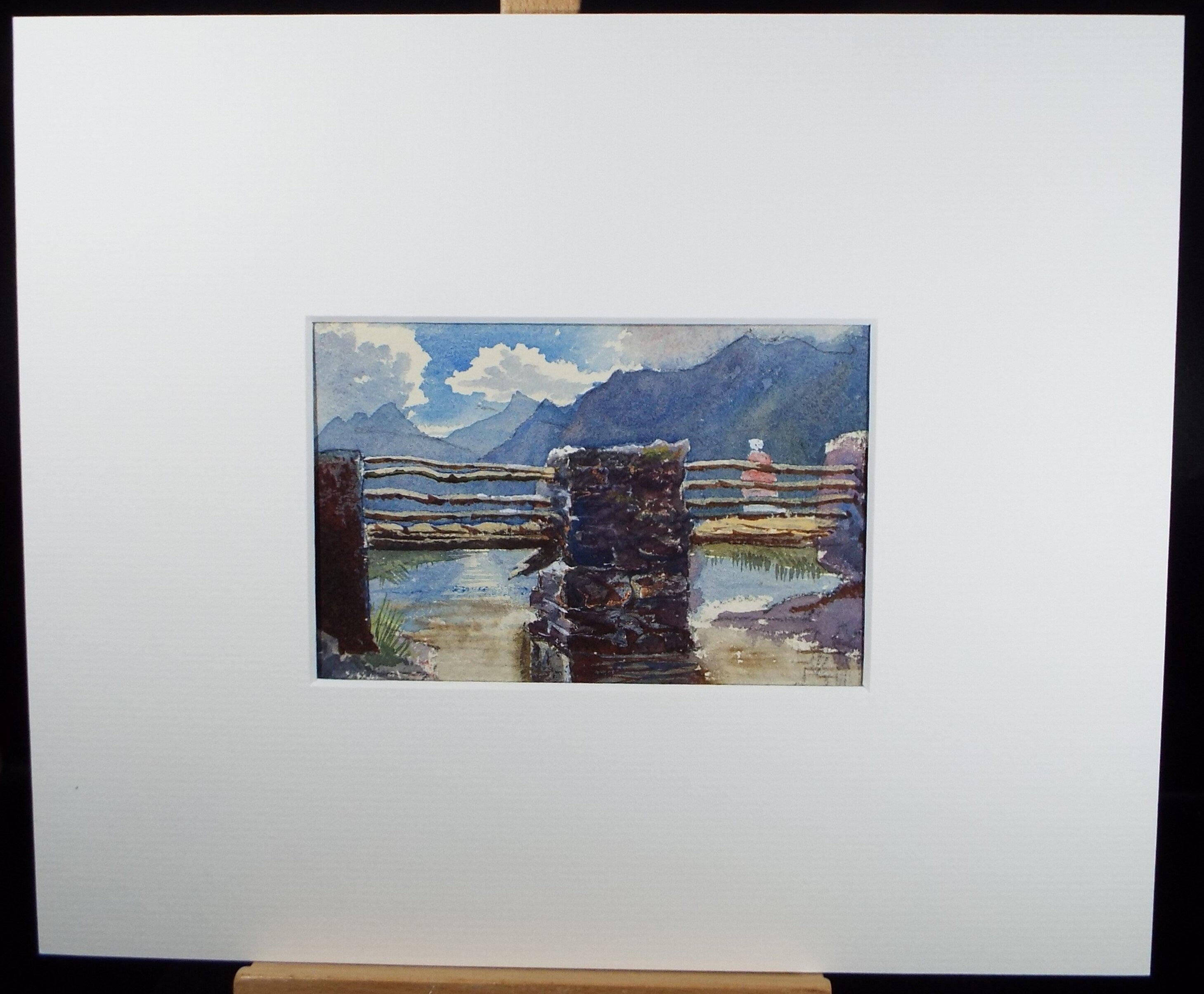 Original Watercolour, 'Bridge, Capel Curig' c1890, Artist Unknown