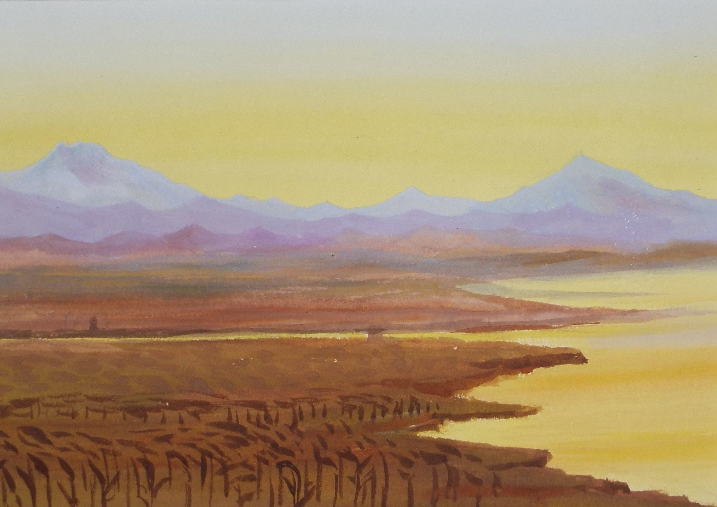 Original Watercolour, 'Delta Landscape', Circa 1890, Artist Unknown