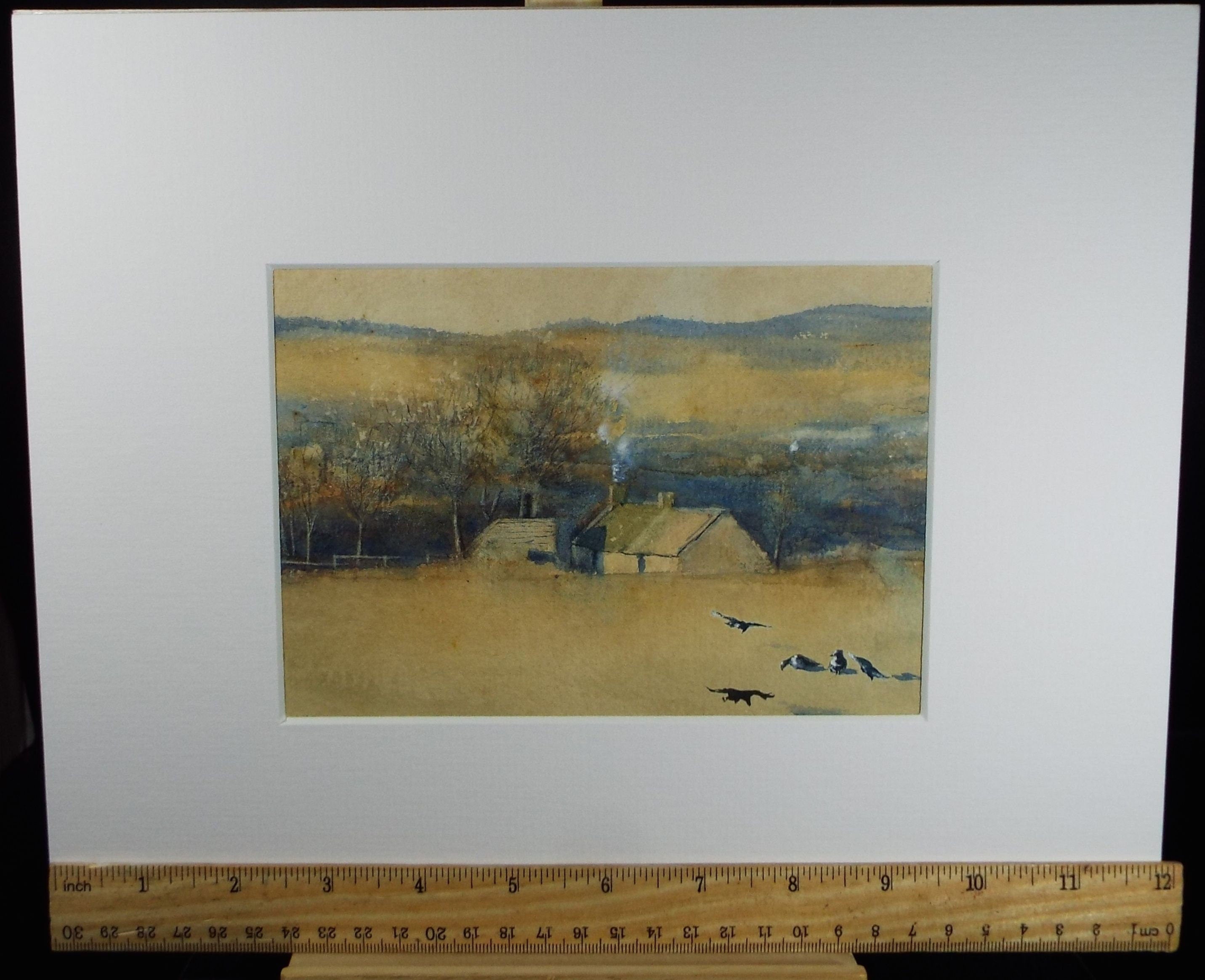 Original Watercolour, 'The Homestead', Early 20th Century, Artist Unknown