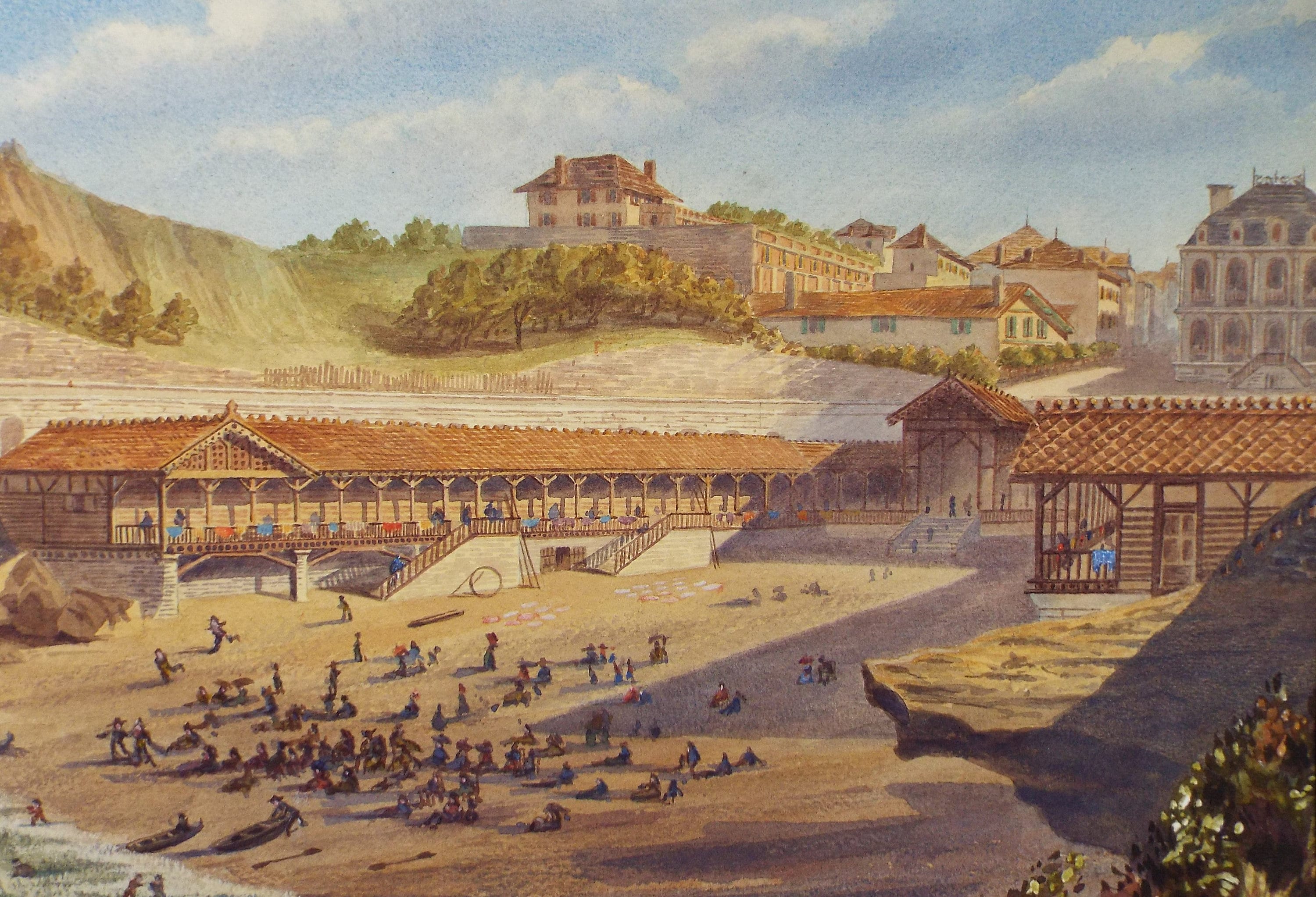 Original Watercolour, 'Biarritz', c1880, A Elliott