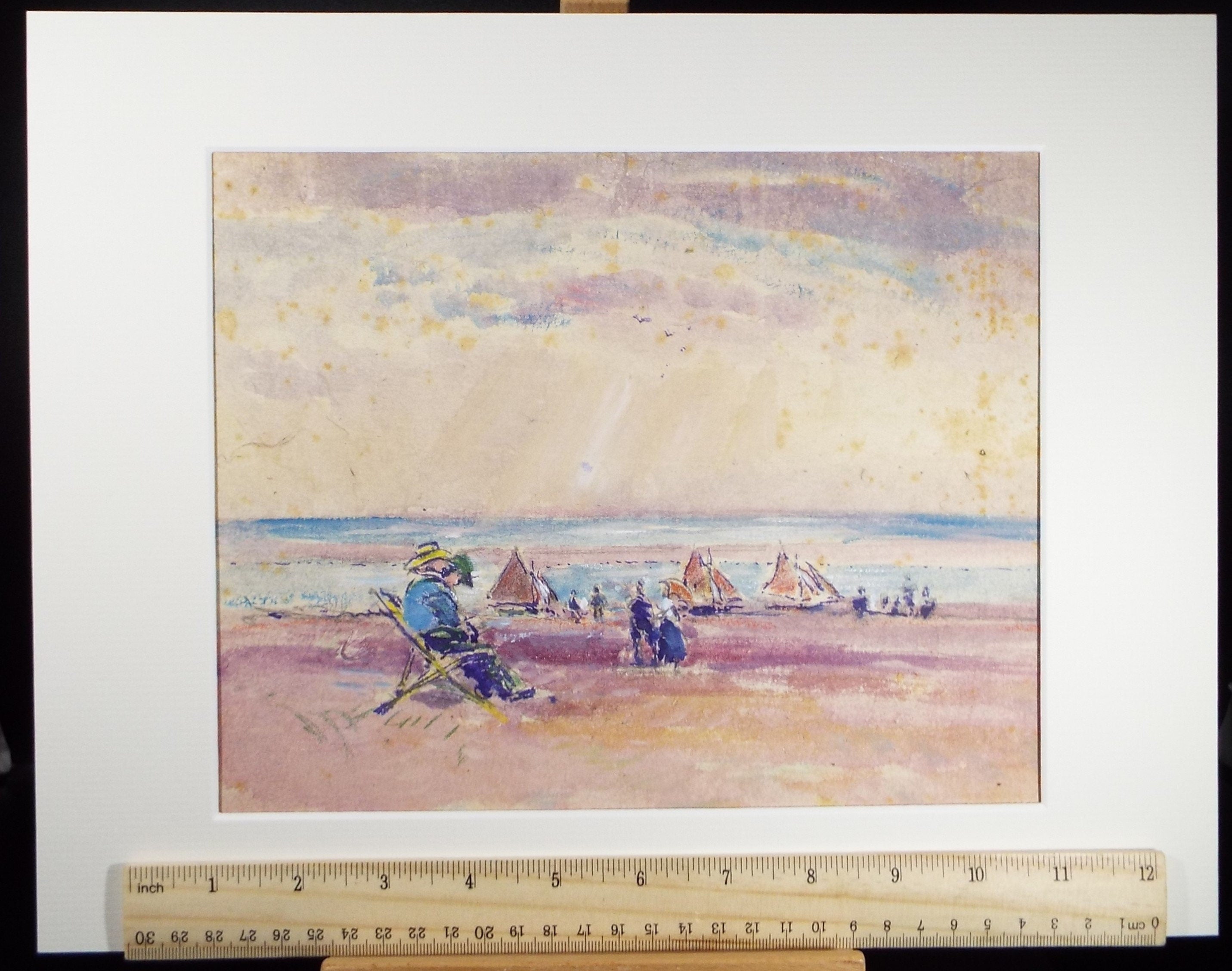 Original Watercolour, 'Relaxing on the beach', Circa 1920, Robert G.D. Alexander (1875-1945)