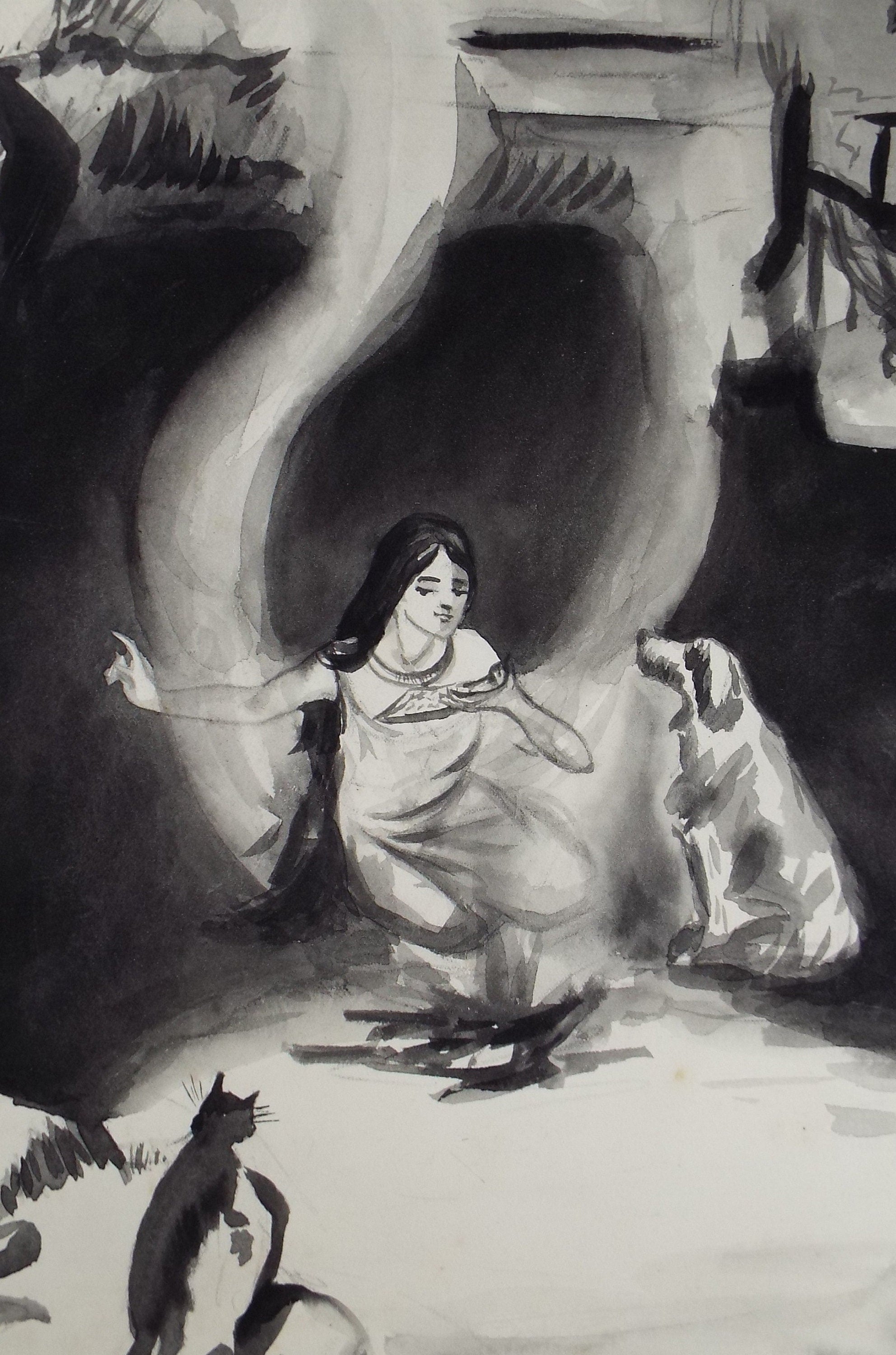 Original Watercolour on Paper, 'Native American Woman', Lucie Cole-Hamilton (20th Century, British), circa 1915