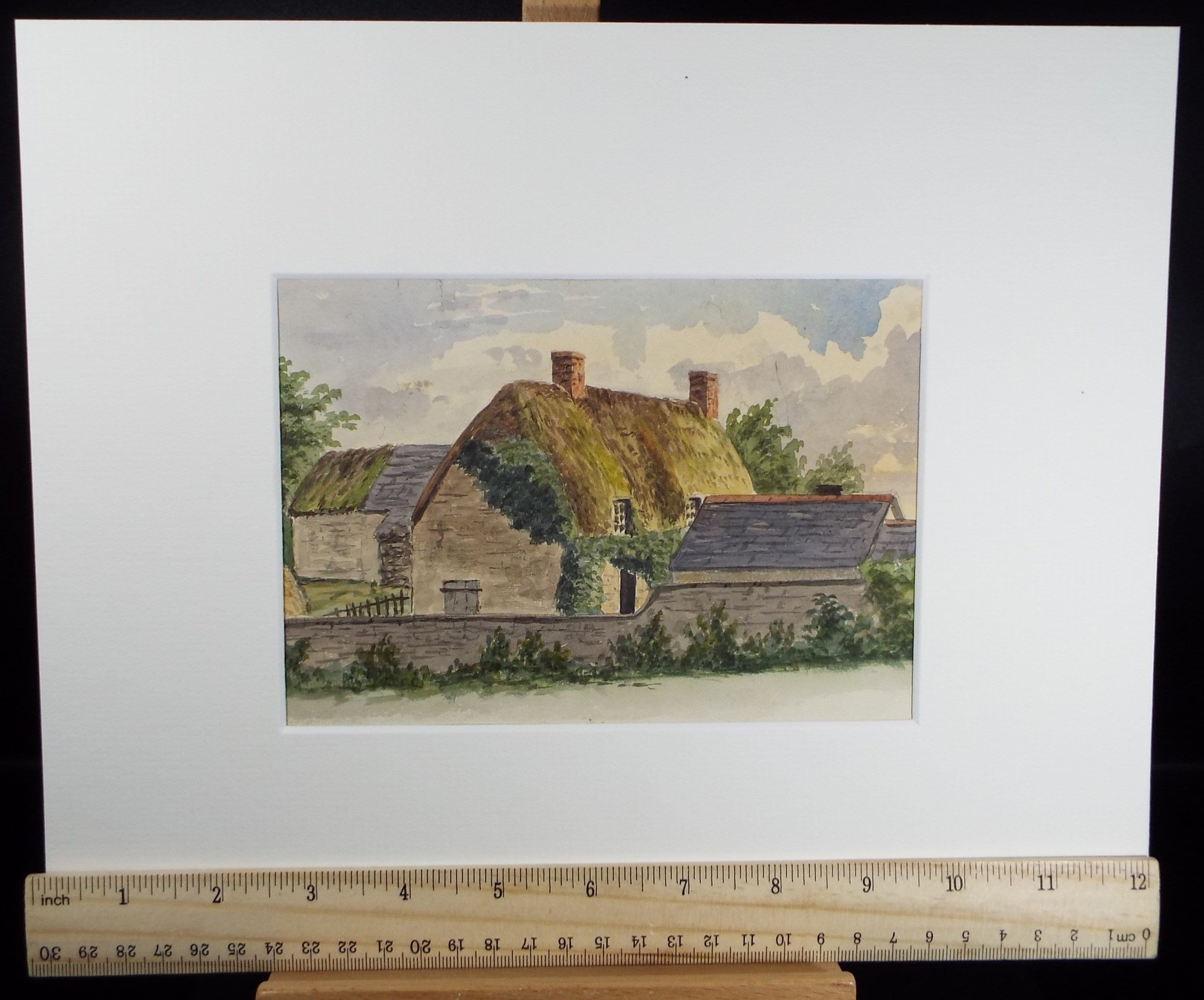 Original Watercolour, 'Country Cottage', Late 19th Century, Artist Unknown