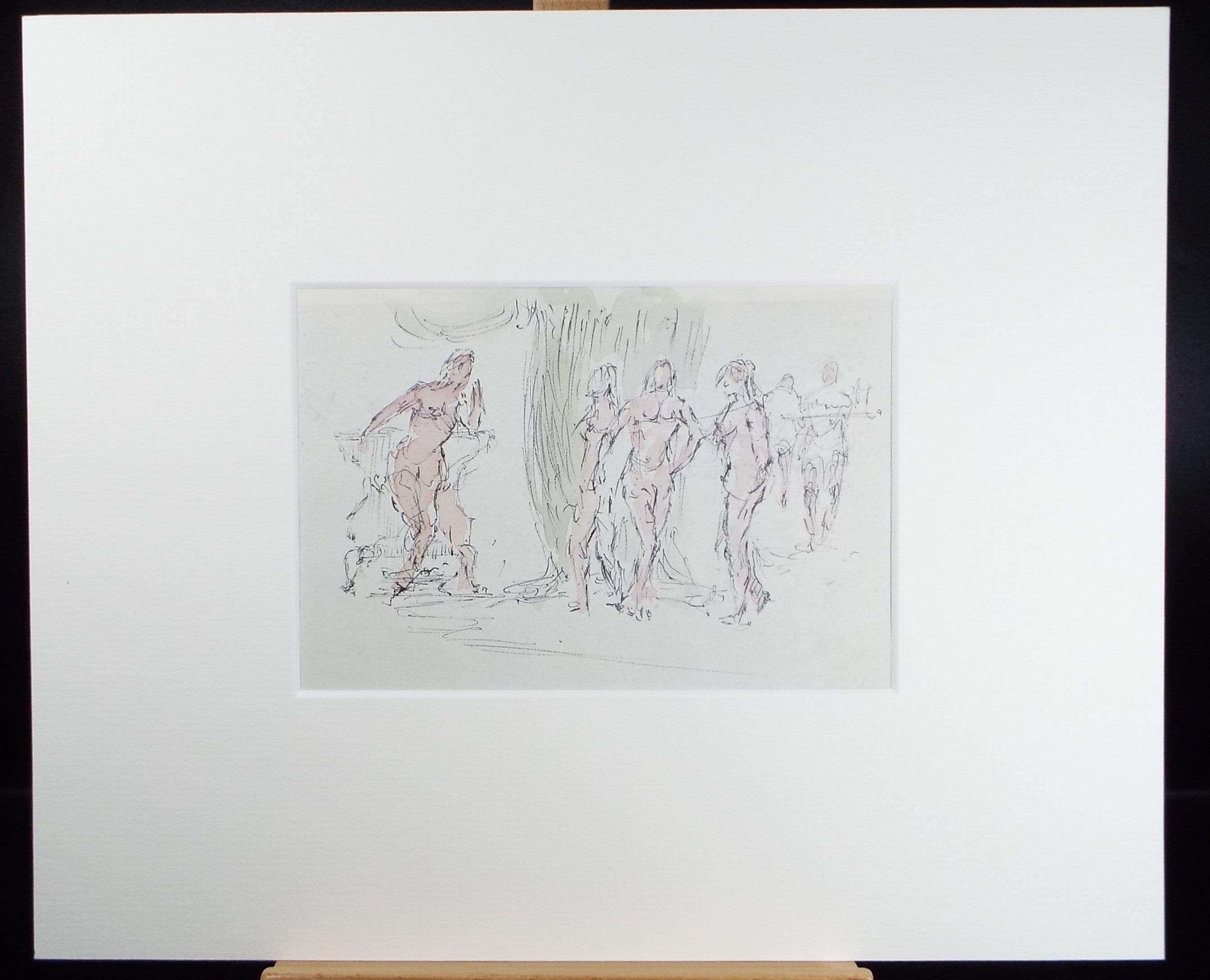 Original Watercolour & ink drawing, 'Figure Studies', Hugh McKenzie (1909-2005), Mid 20th Century