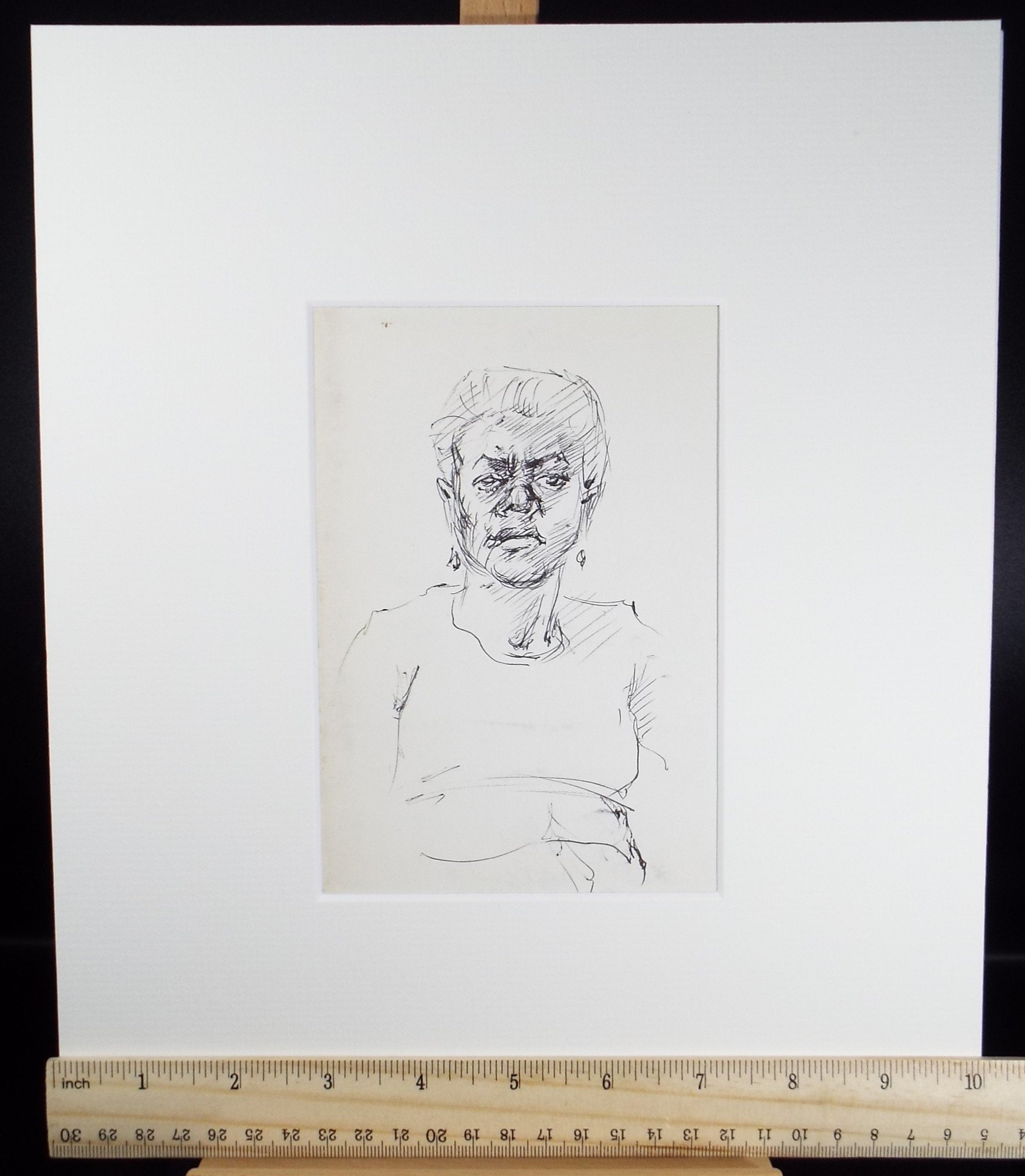 Original Pen & Ink drawing, 'Figure Study', Hugh McKenzie (1909-2005), Mid 20th Century