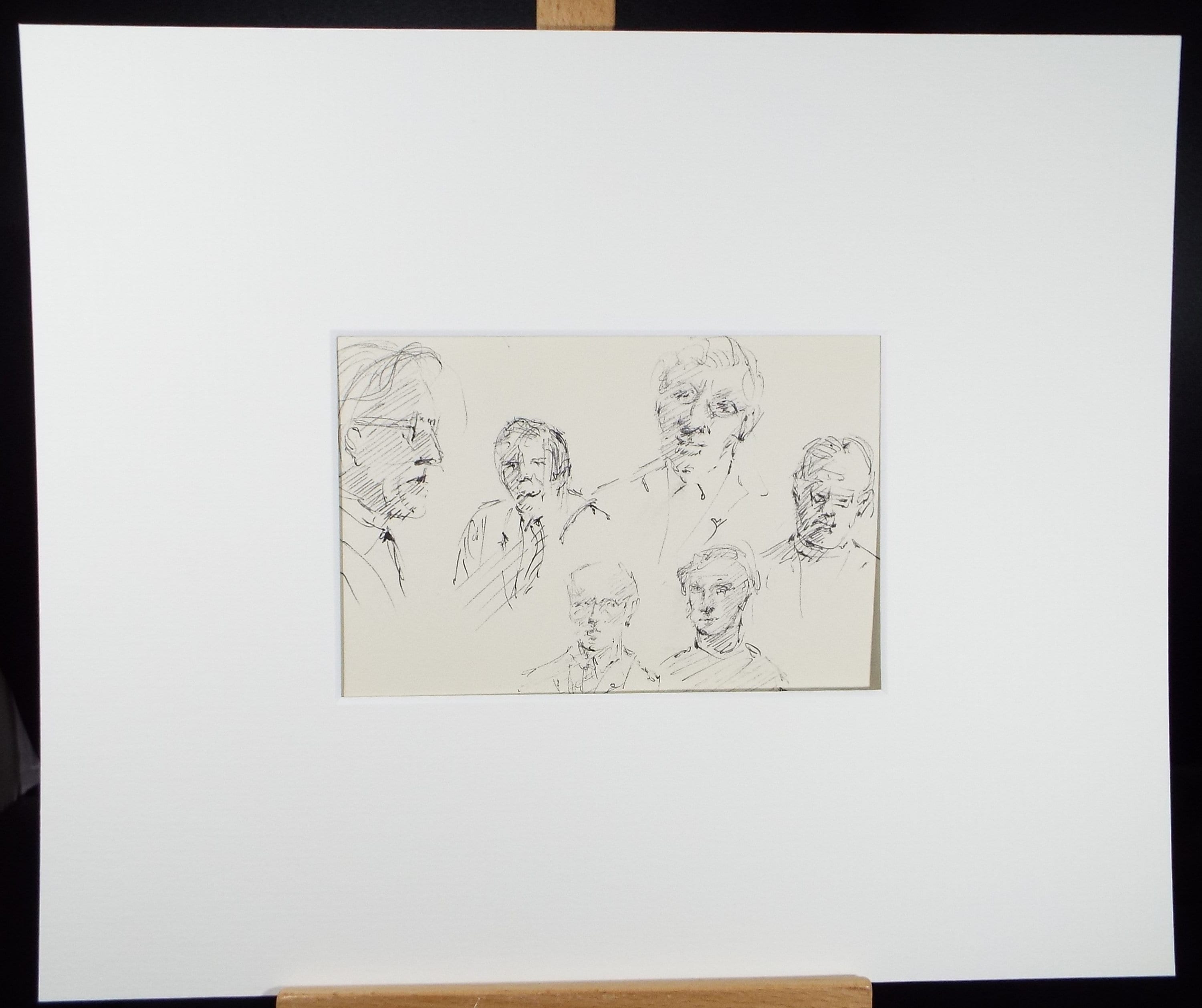 Original Pen & ink drawing, 'Figure Studies', Hugh McKenzie (1909-2005), Mid 20th Century