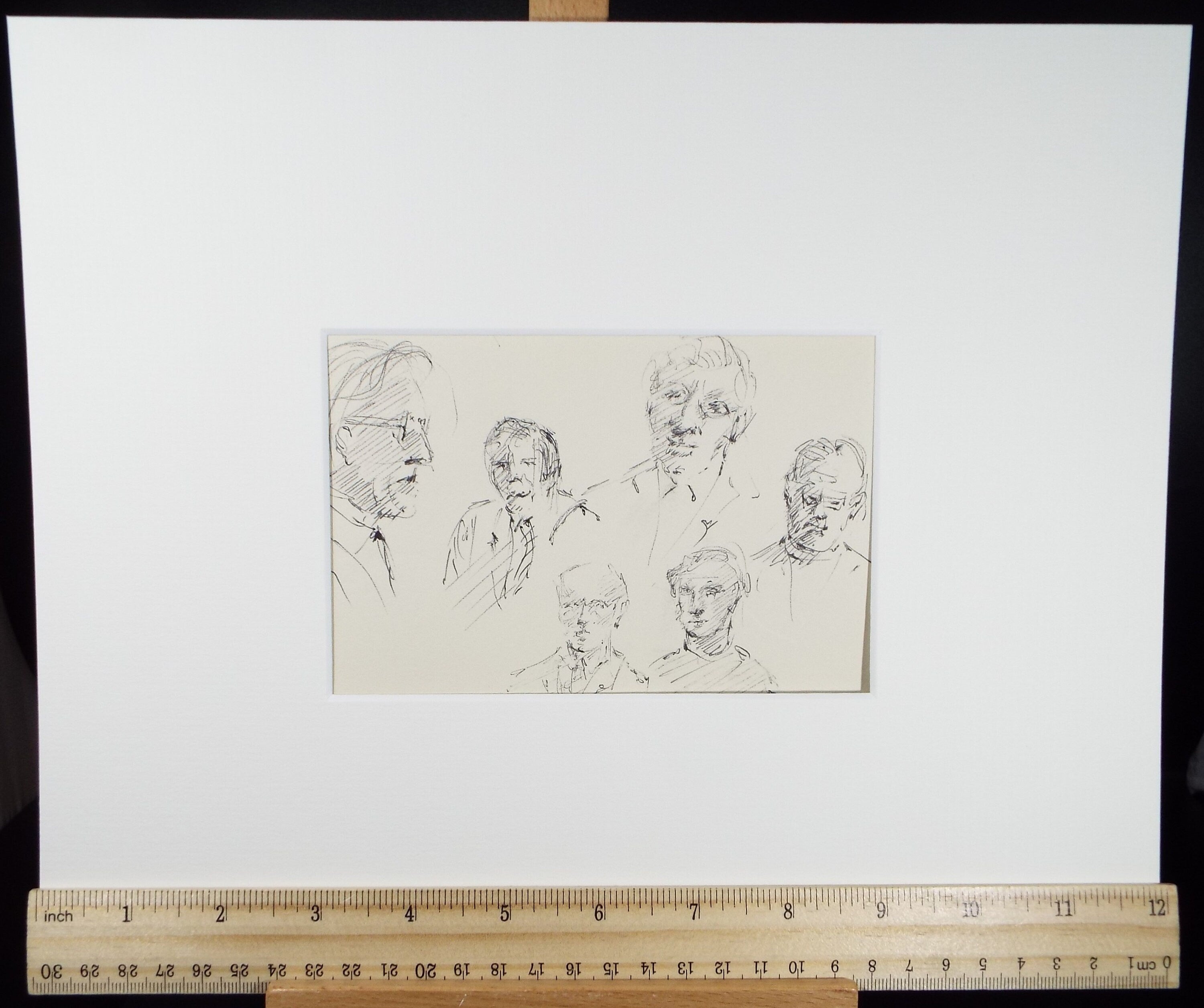 Original Pen & ink drawing, 'Figure Studies', Hugh McKenzie (1909-2005), Mid 20th Century