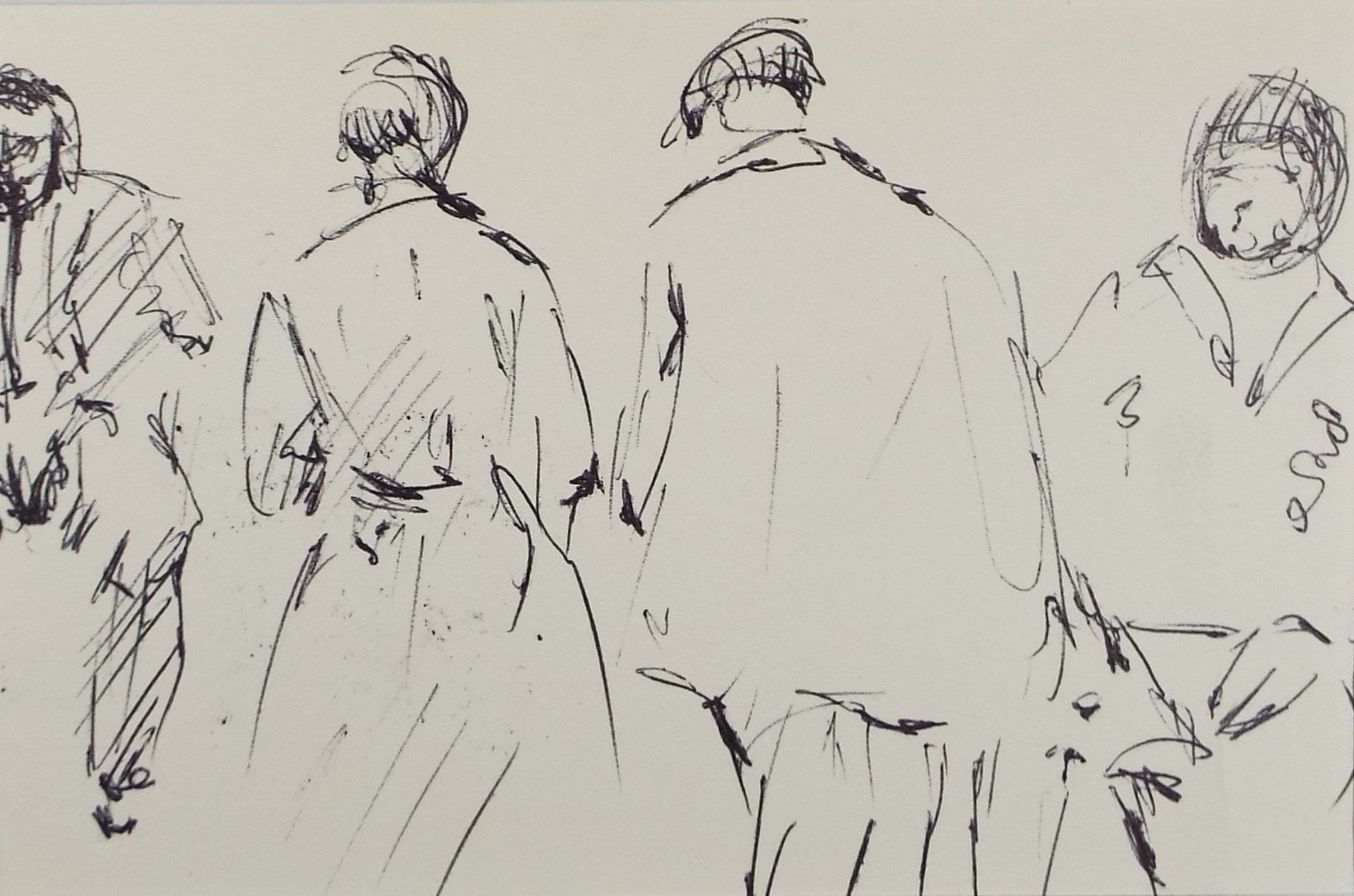 Original Pen & ink drawing, 'Figure Studies', Hugh McKenzie (1909-2005), Mid 20th Century