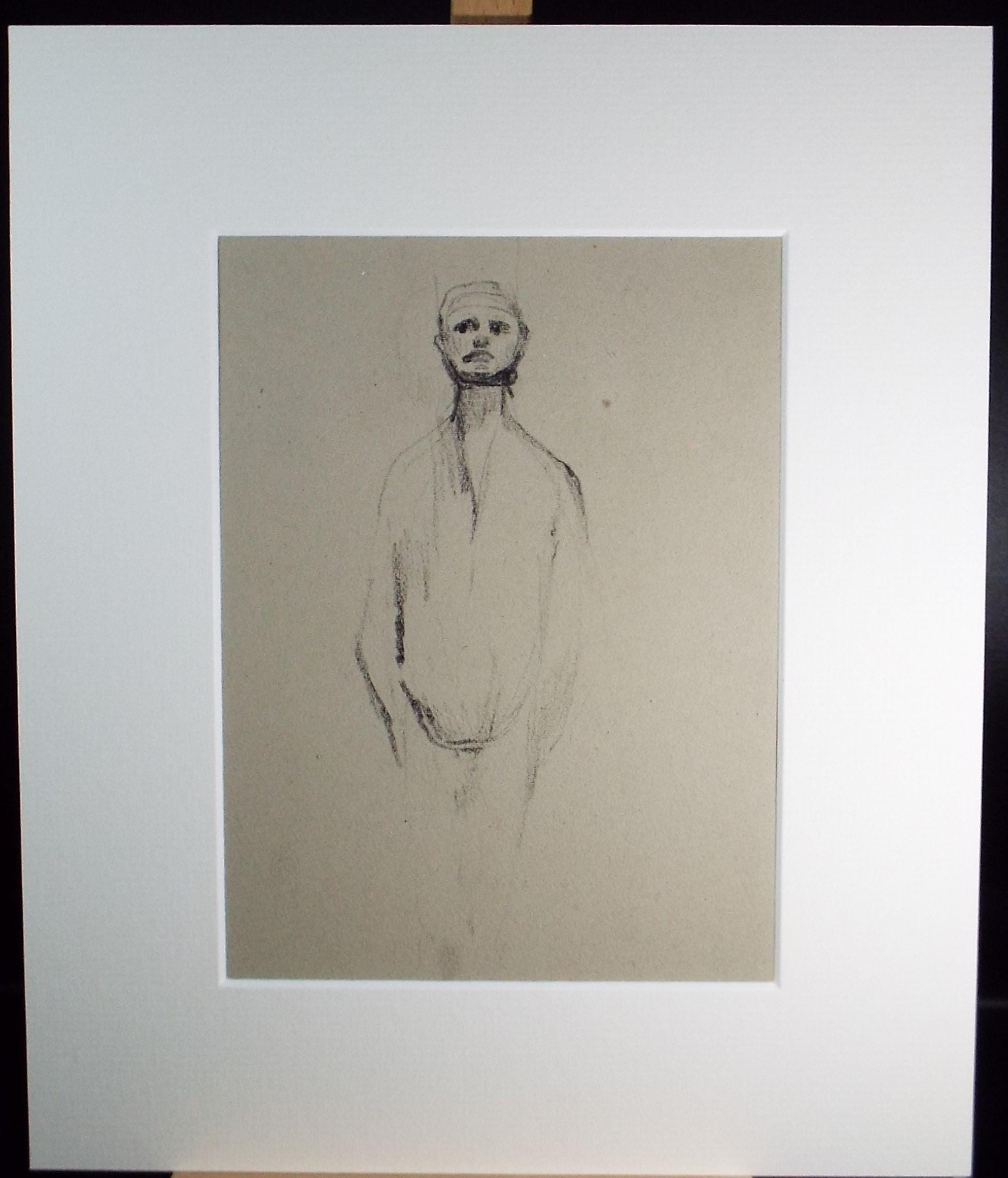 Original Pastel, 'Standing Figure', 1990's, Mariota Bosanquet 1923 -2022