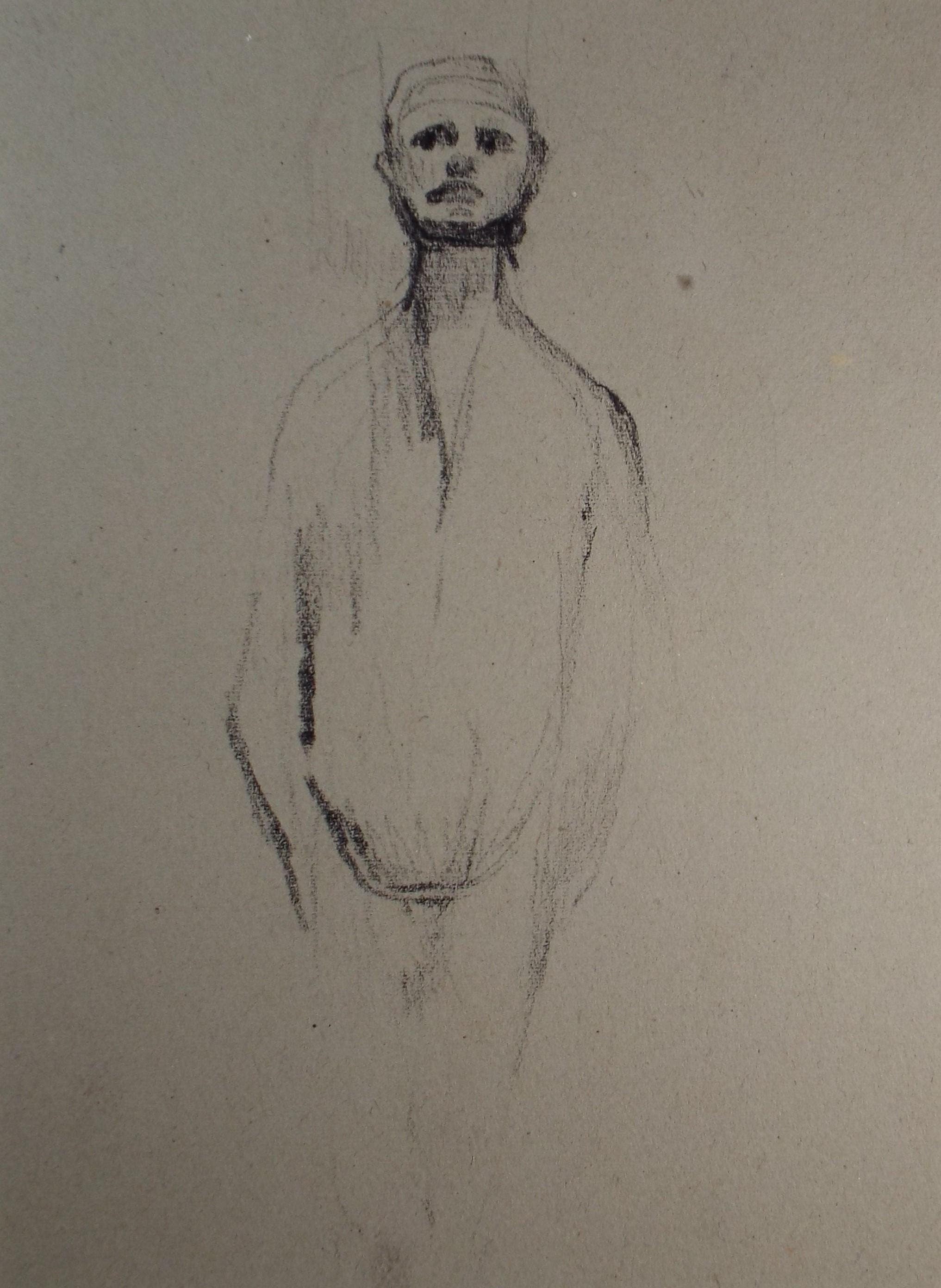 Original Pastel, 'Standing Figure', 1990's, Mariota Bosanquet 1923 -2022