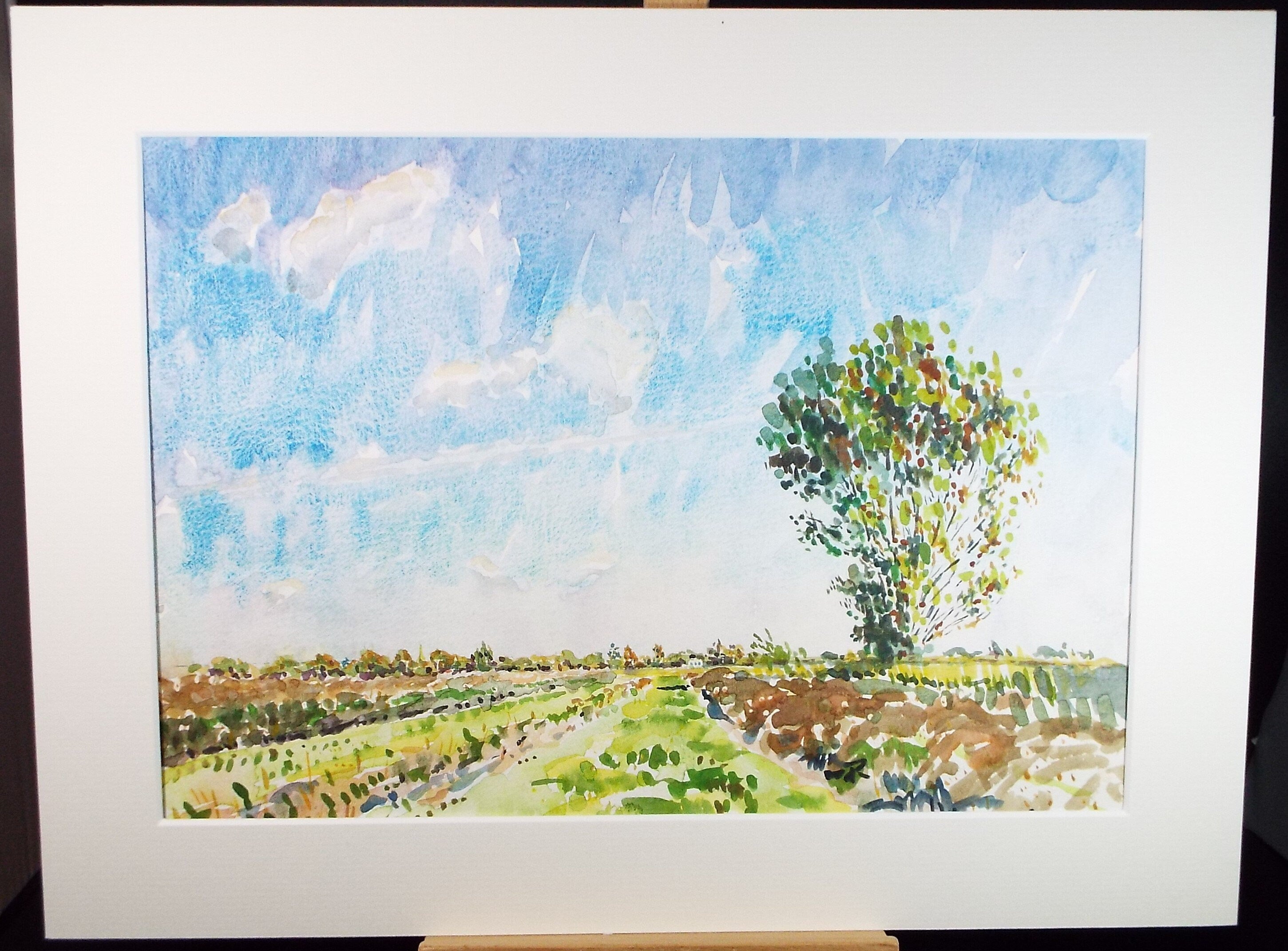 Original Watercolour,'Spring Field', Roger Alsop, dated 1986