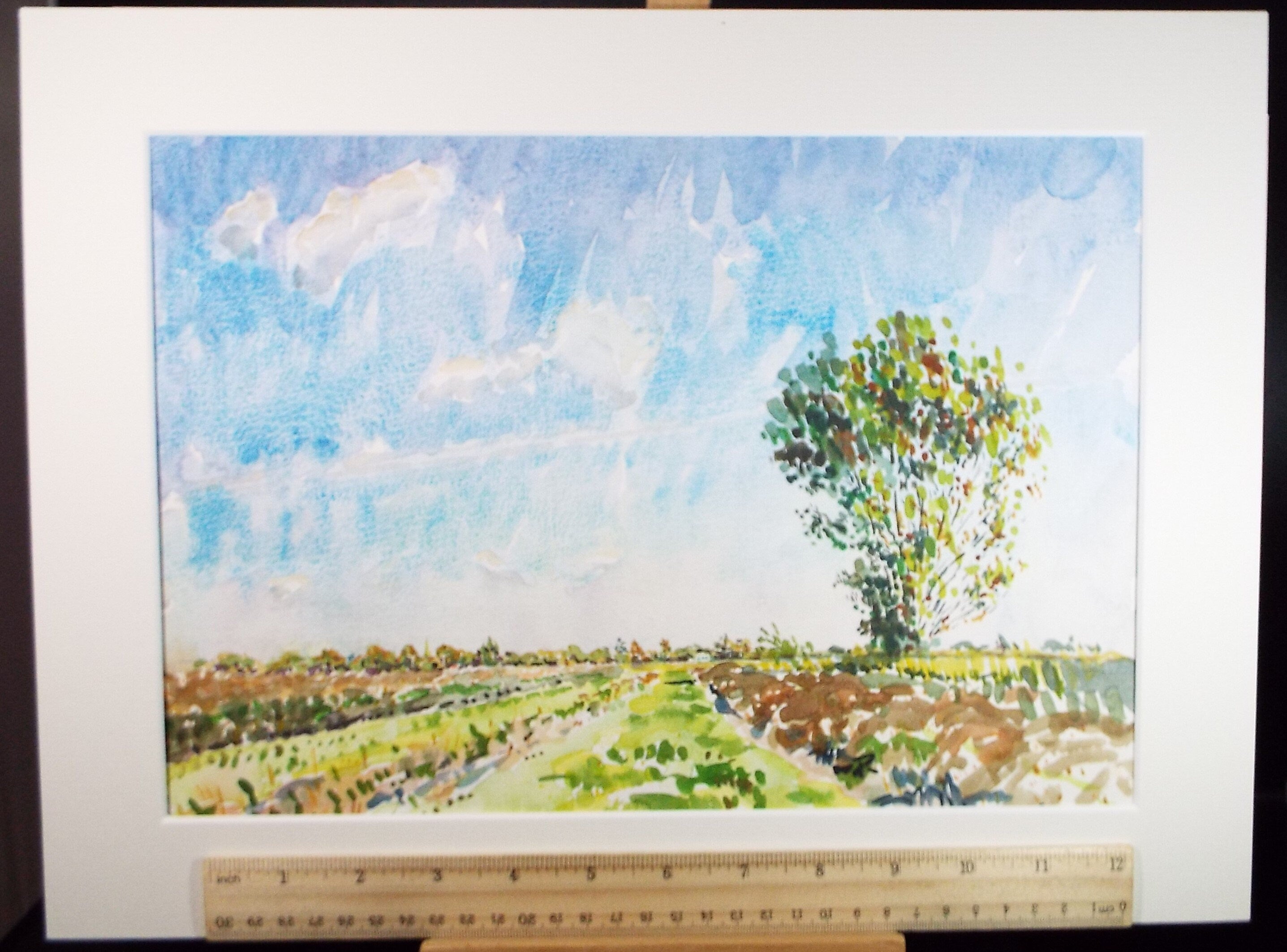 Original Watercolour,'Spring Field', Roger Alsop, dated 1986