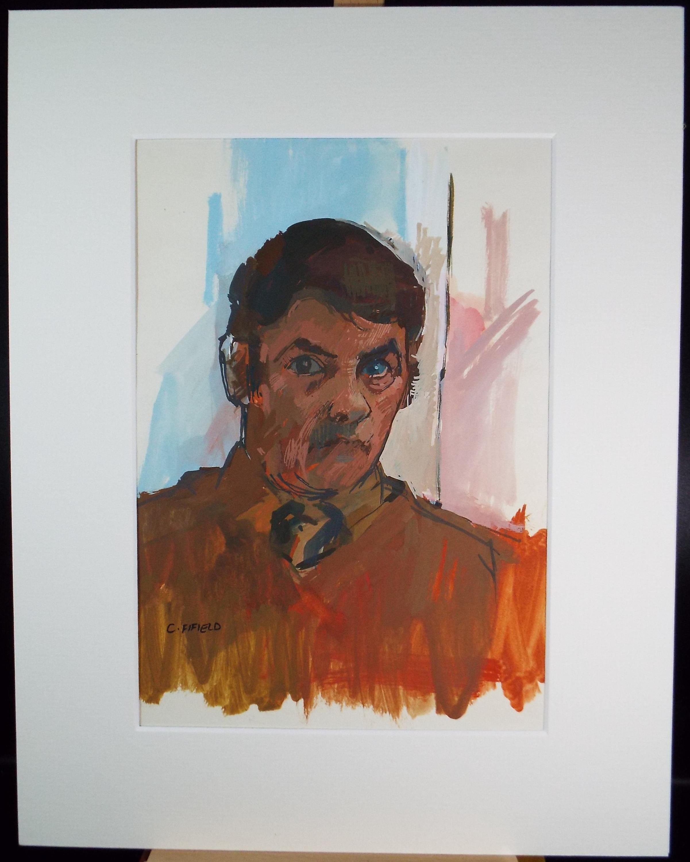 Original Watercolour & Gouache, 'Self Portrait', Colin Fifield (1940-2022), Circa 1980's