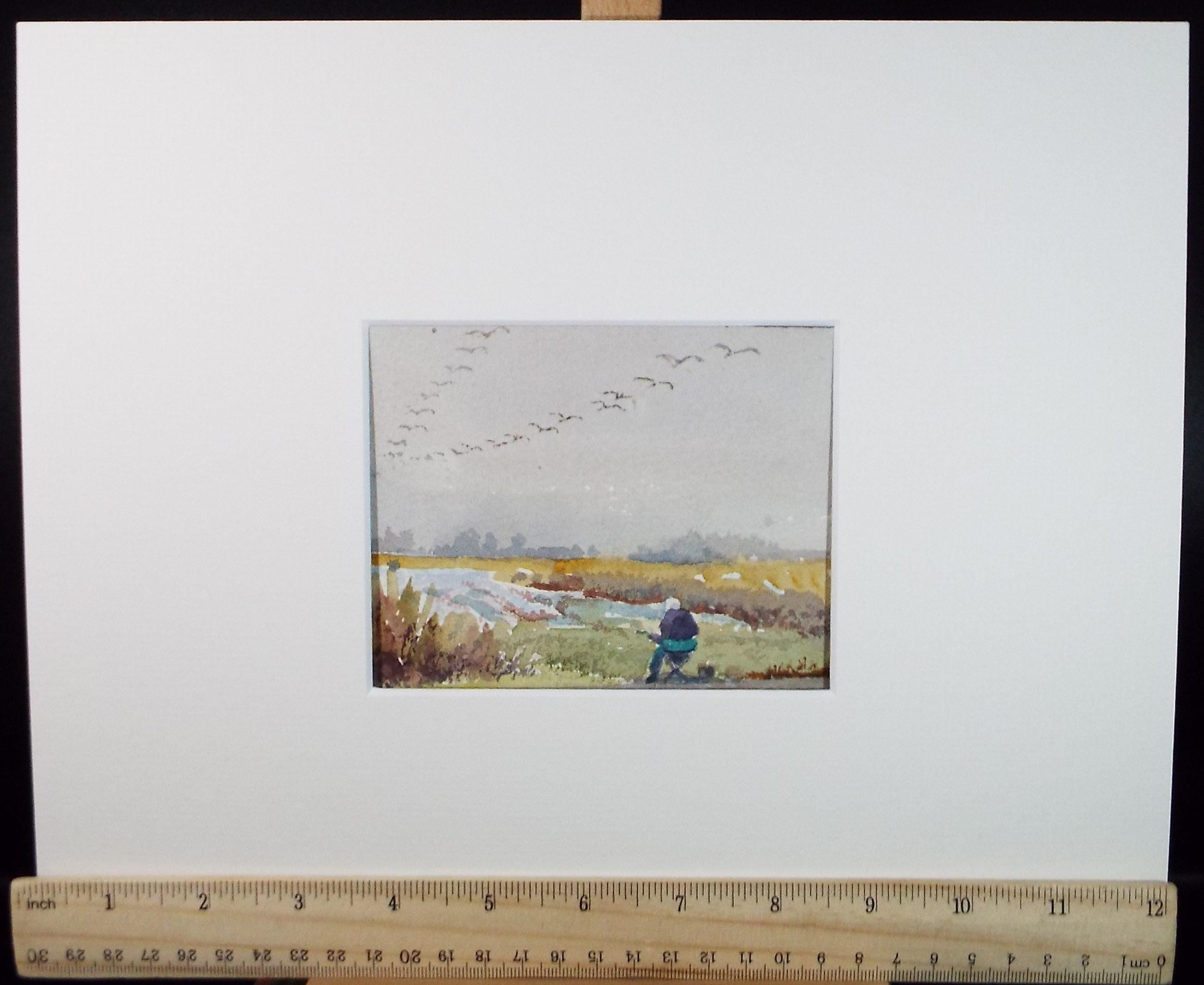 Original Watercolour, 'The Artist Sketching', Dated 1998, Artist Unknown
