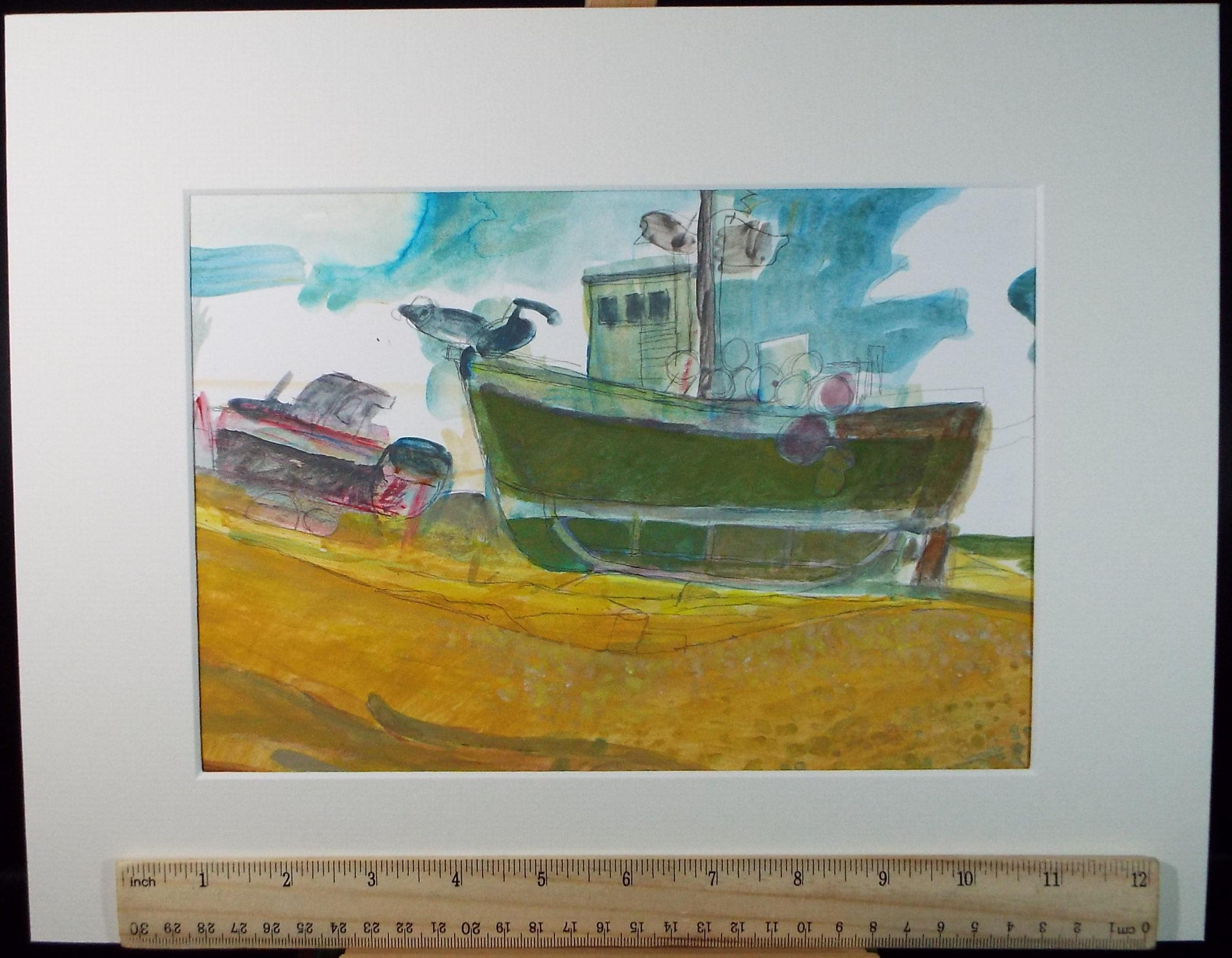Original Watercolour, 'The Boat Launch', Colin Fifield (1940-2022), Circa 1980's