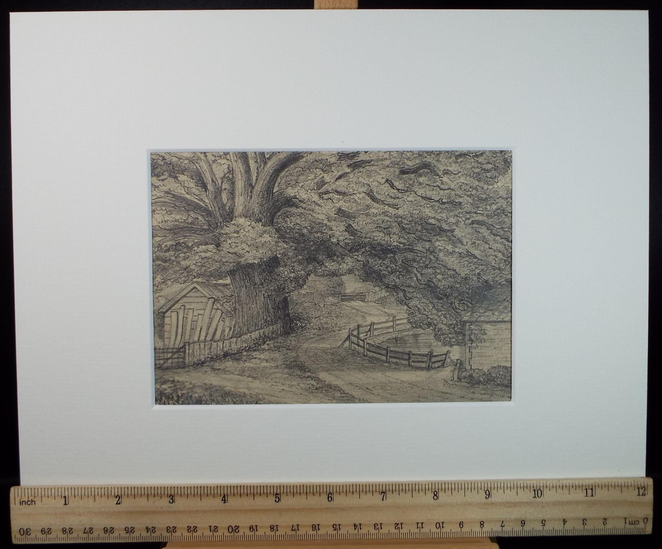 Original Pencil drawing, 'Beeston Park', Dated 1874', artist unknown