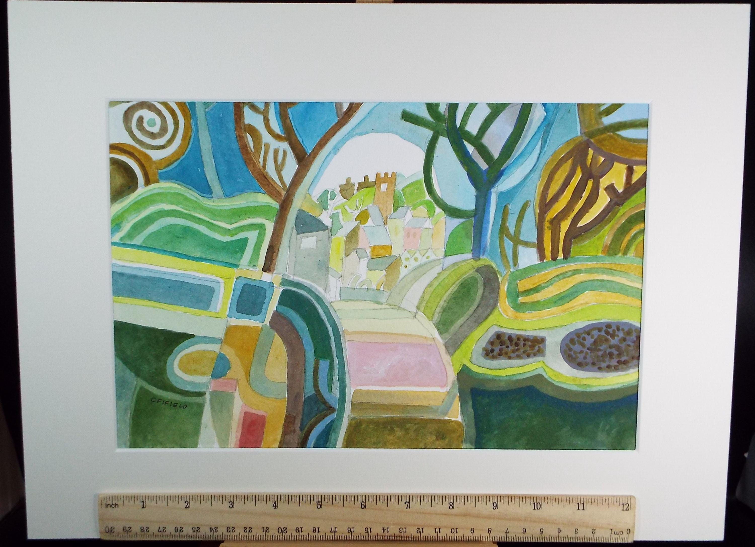 Original Watercolour, 'Through the trees', Colin Fifield (1940-2022), Circa 1980's