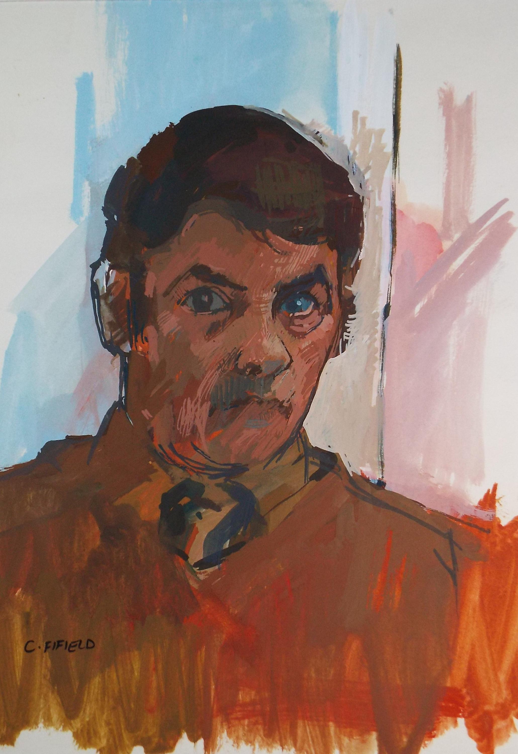 Original Watercolour & Gouache, 'Self Portrait', Colin Fifield (1940-2022), Circa 1980's