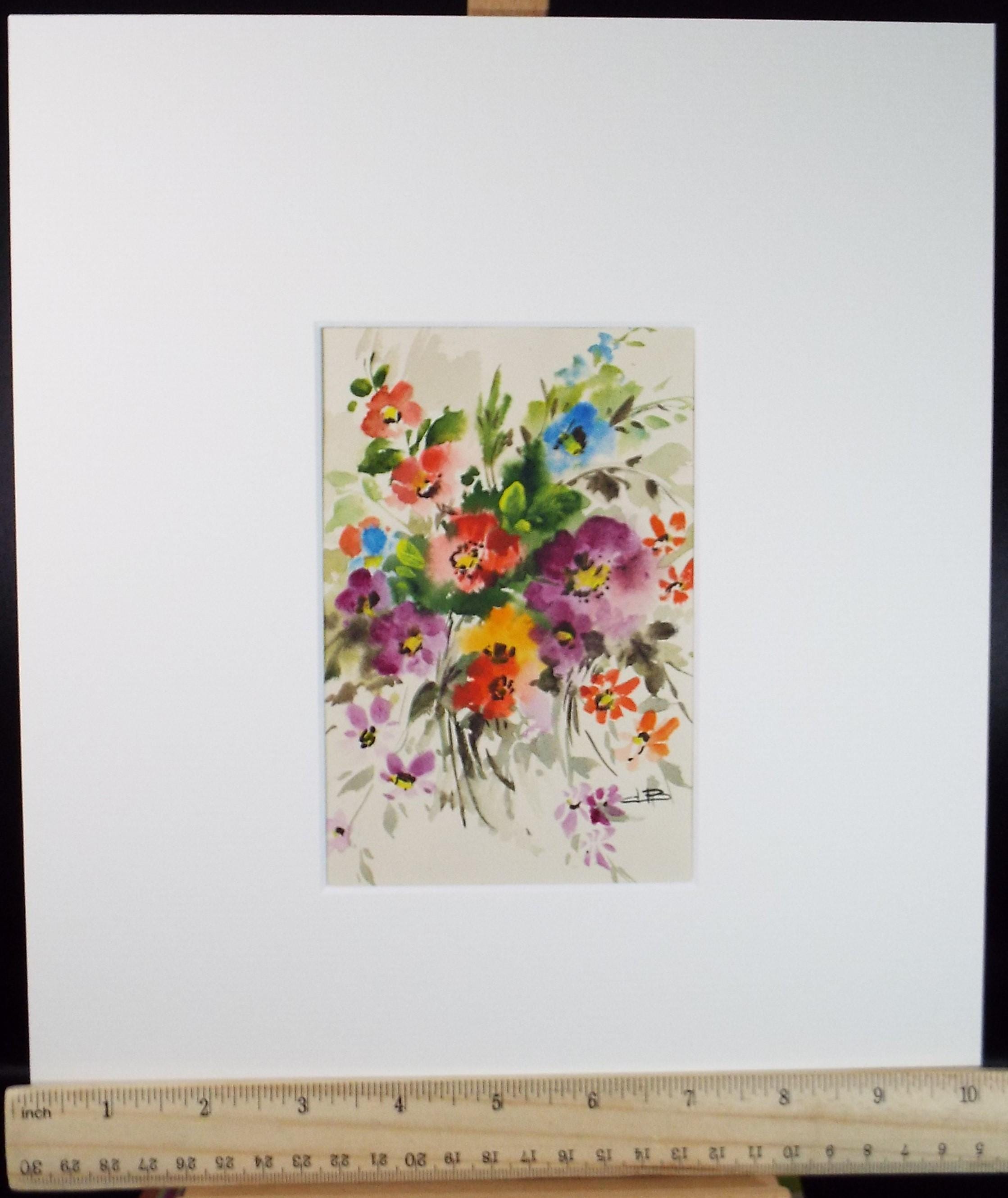 Original Watercolour, 'Summer flowers', circa 1960's, artist Unknown