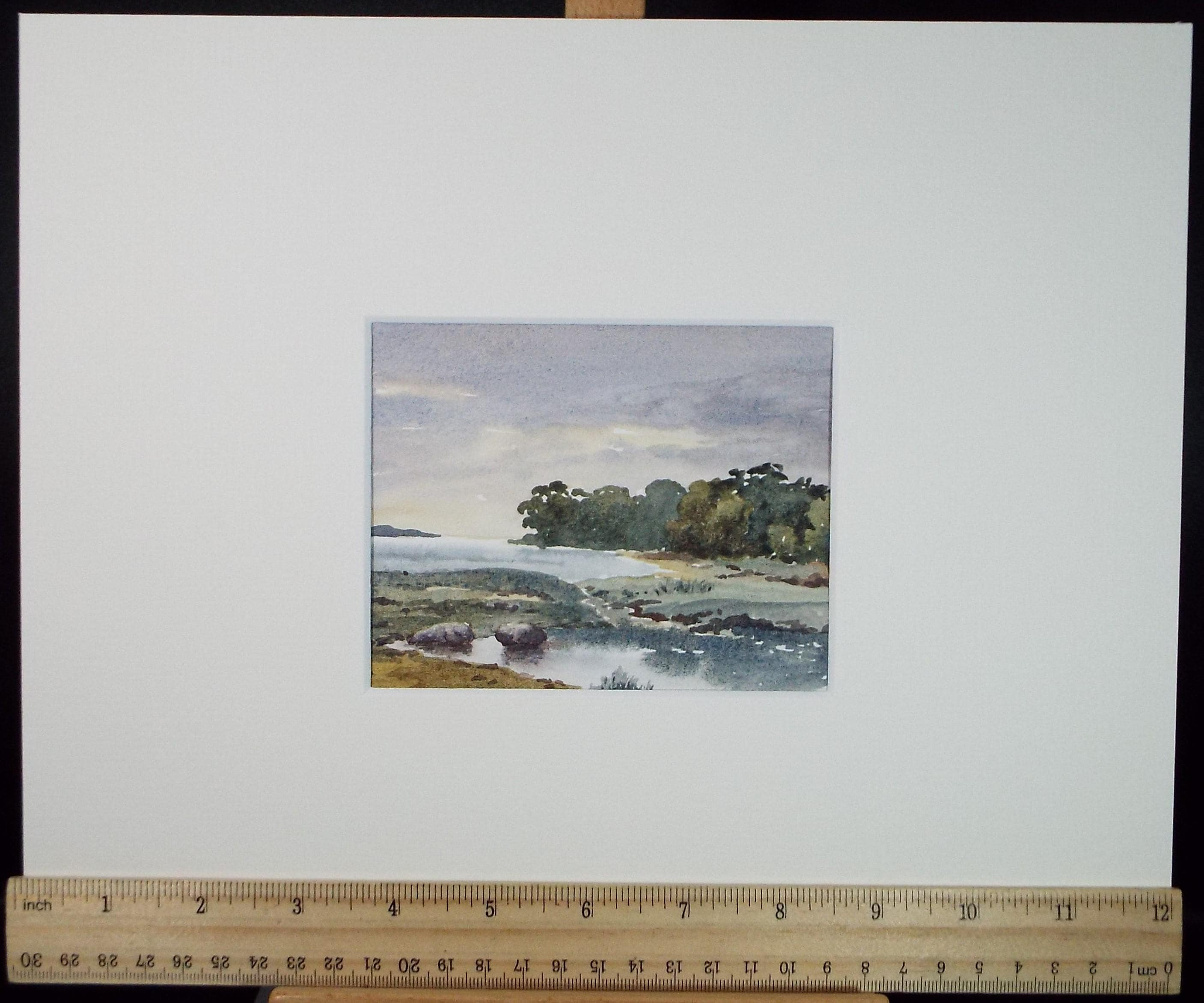 Original Watercolour, 'Coastal Landscape', Circa 1990, Artist Unknown