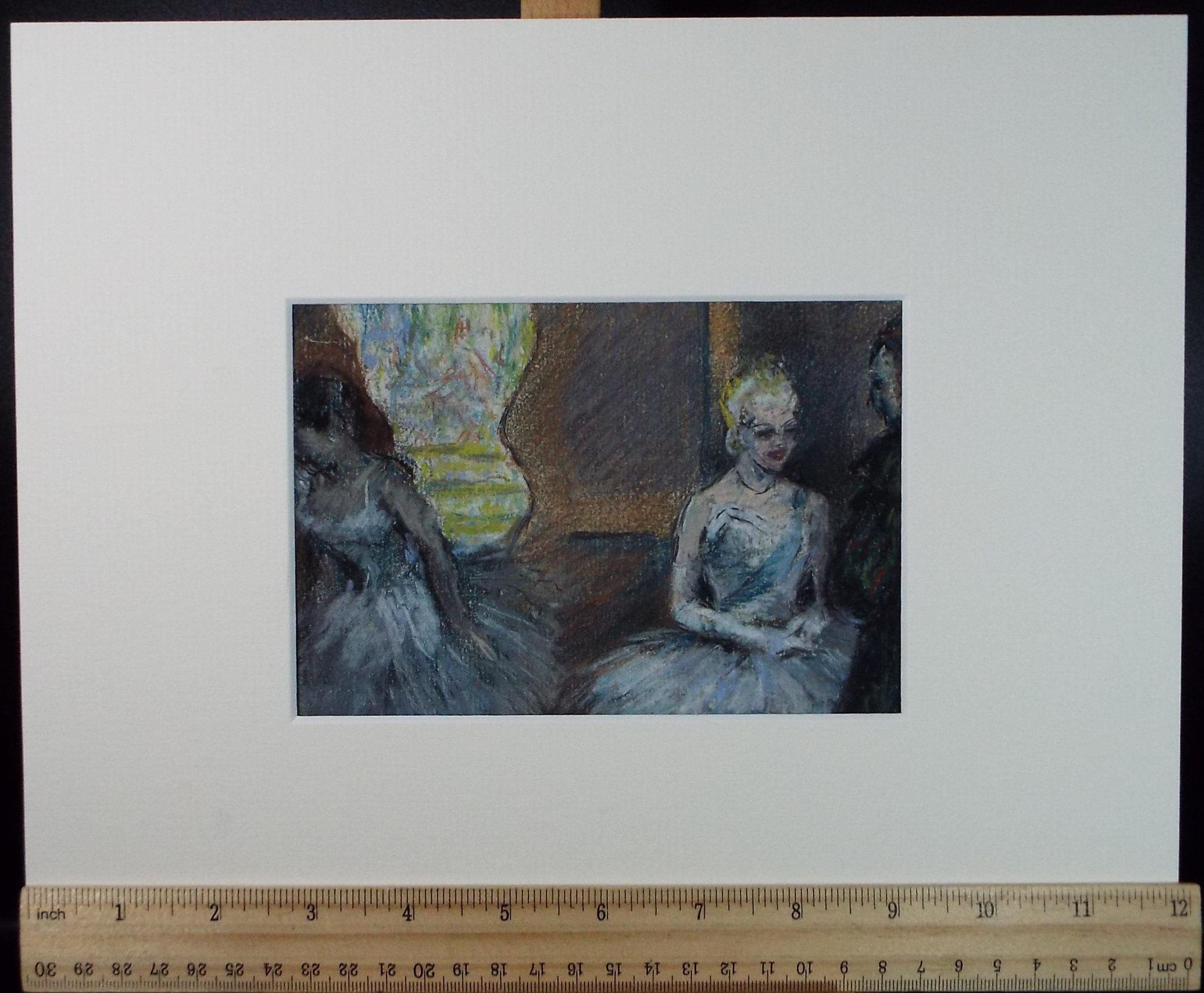 Original Pastel on Paper, 'Ballerinas (after Degas)', Artist Unknown, Circa 1960's
