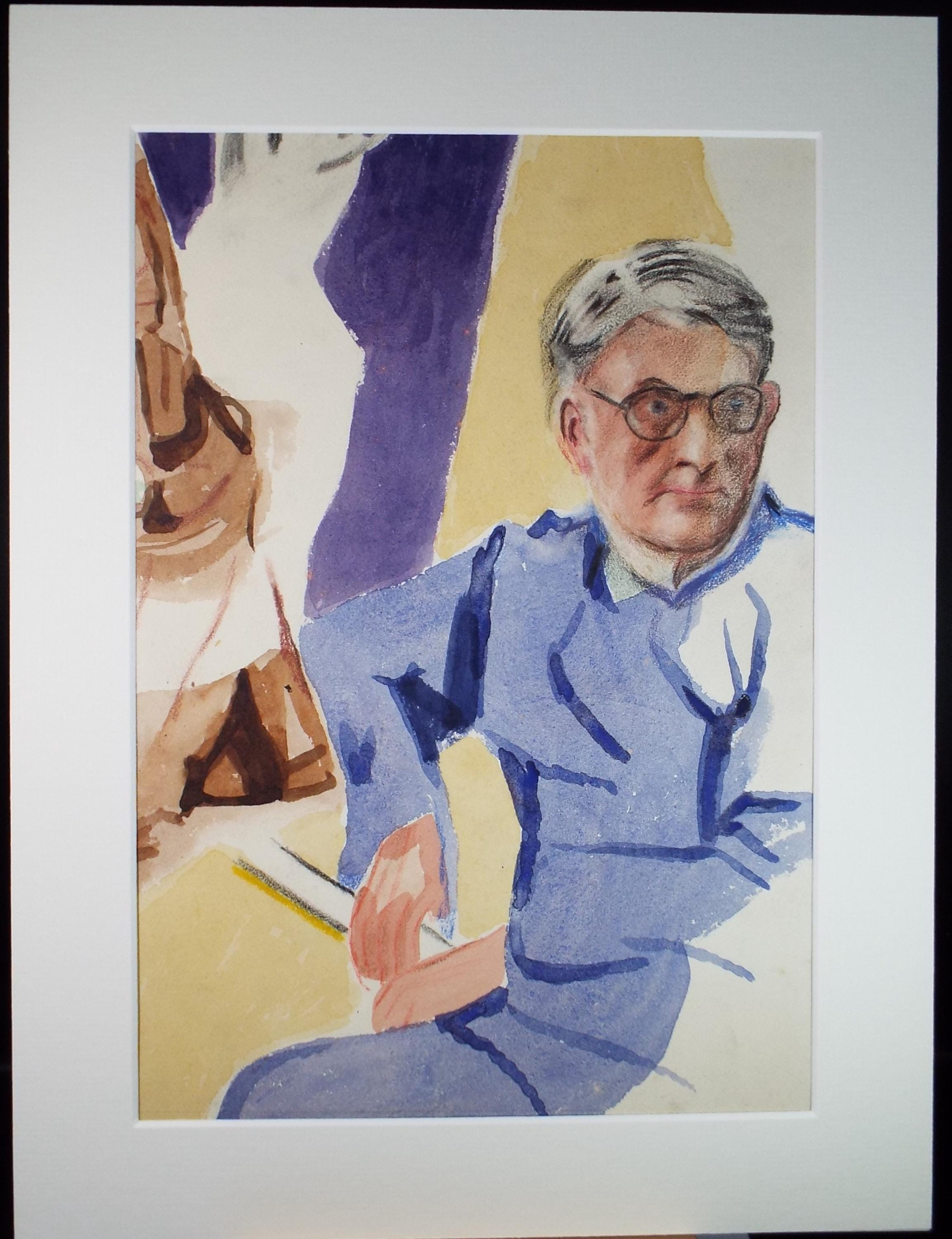 Original Gouache & Pastel ,'Seated Figure', James Wood (1889-1975), 1950's