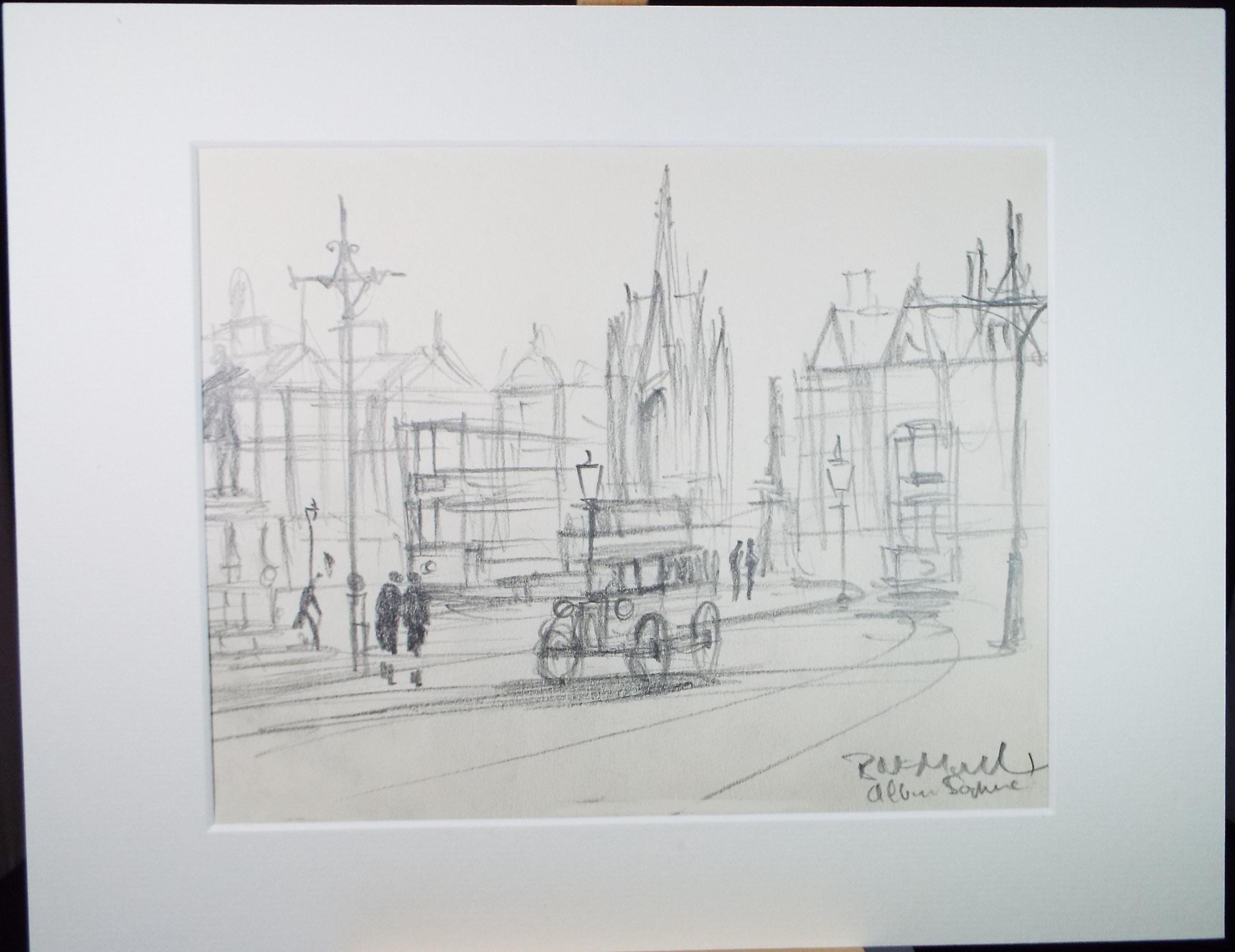 Original Pencil Drawing, 'Albert Square, Manchester', Bernard McMullen (British, 1952-2015), Circa 1990's