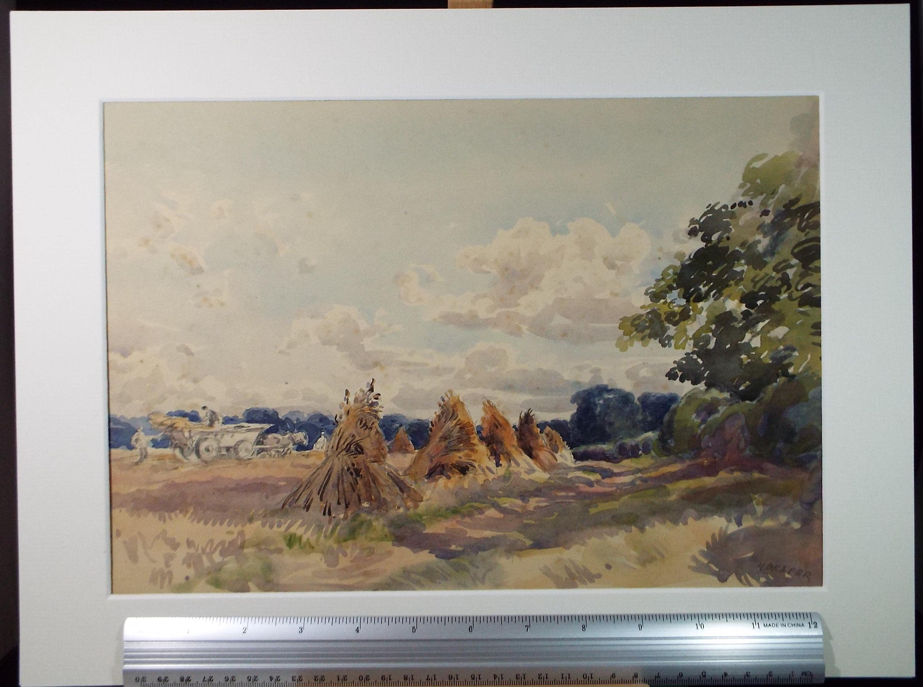 Original Watercolour, 'The Harvest',H Draper, Dated 1910