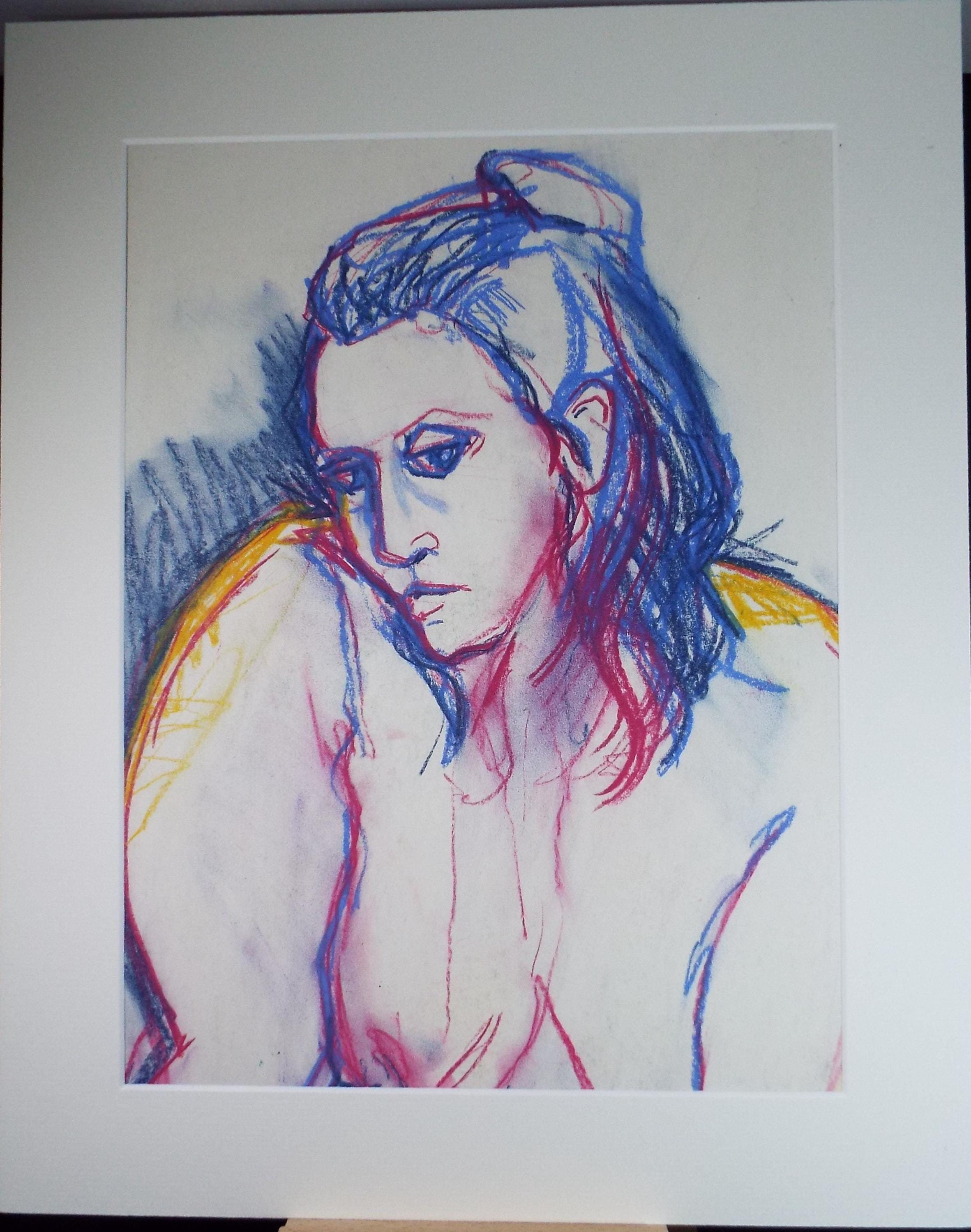 Original Pastel, ' Portrait of a Woman', Circa 1990's, Barbara Karn (b1949)
