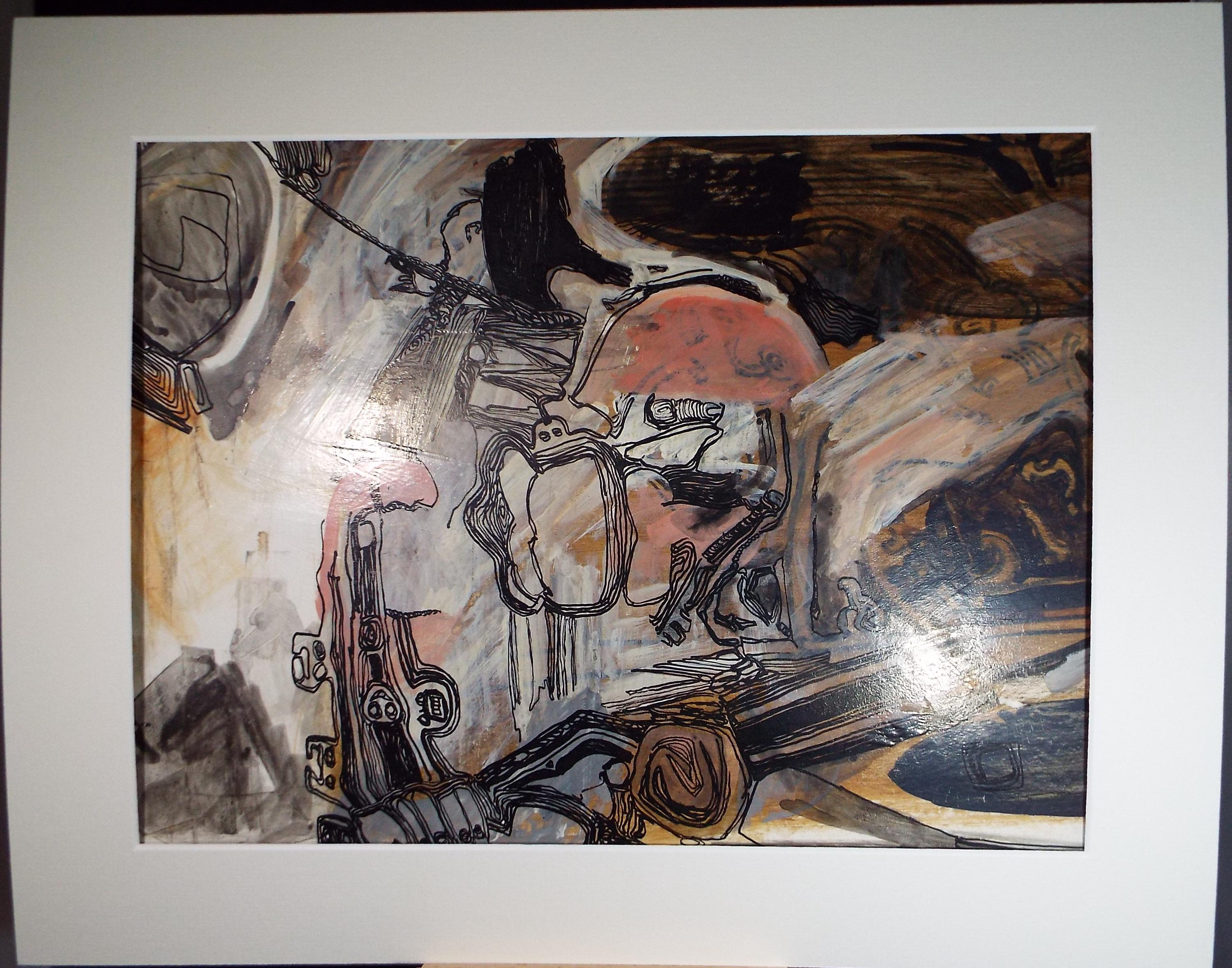 Original Acrylic, 'Abstract Study', Francesco Sillué (b1936), Circa 1960's