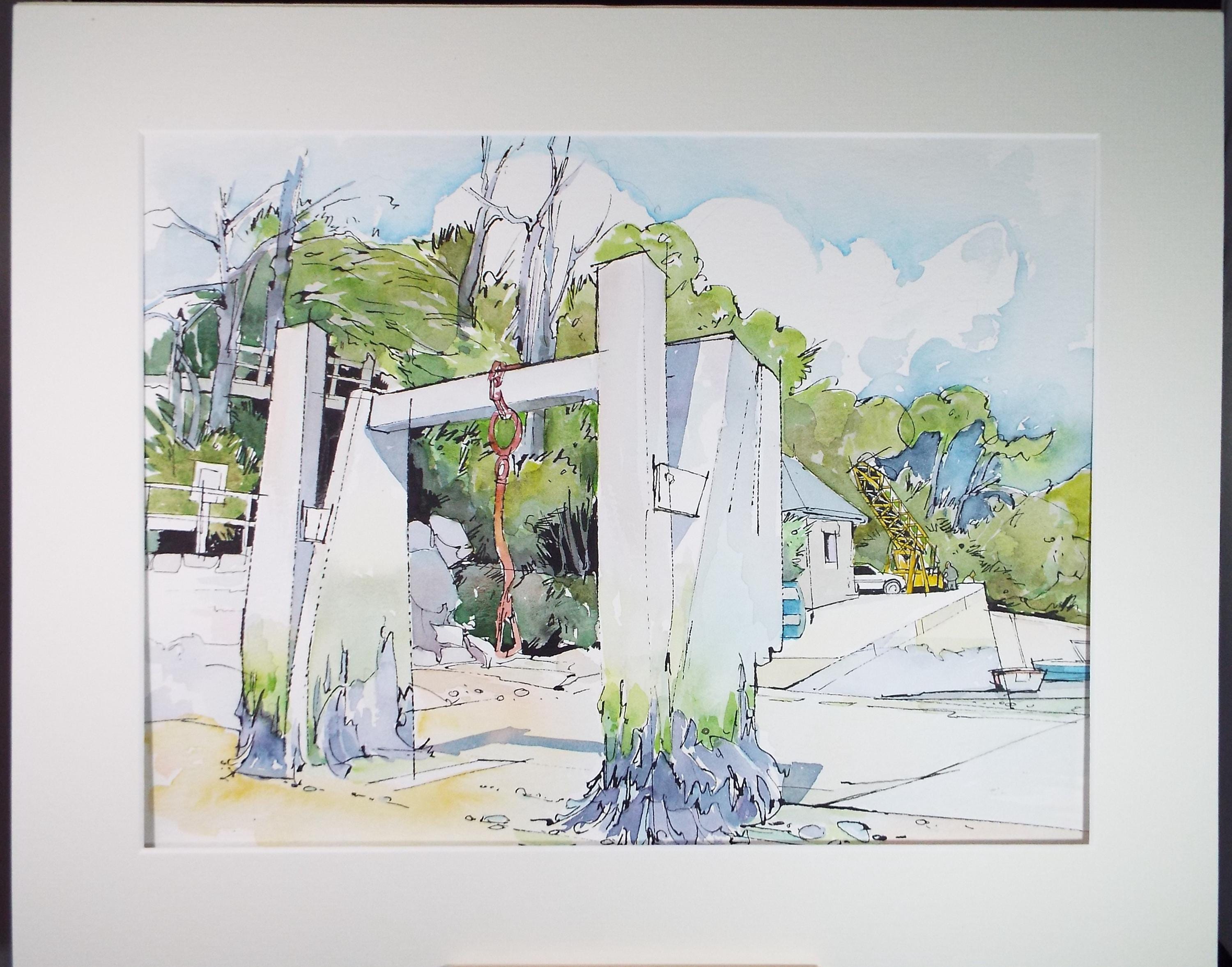 Original Watercolour drawing, 'Belon, Nr. Port Aven', John Hambleton Holdcroft (1926-2014), Circa 1970's