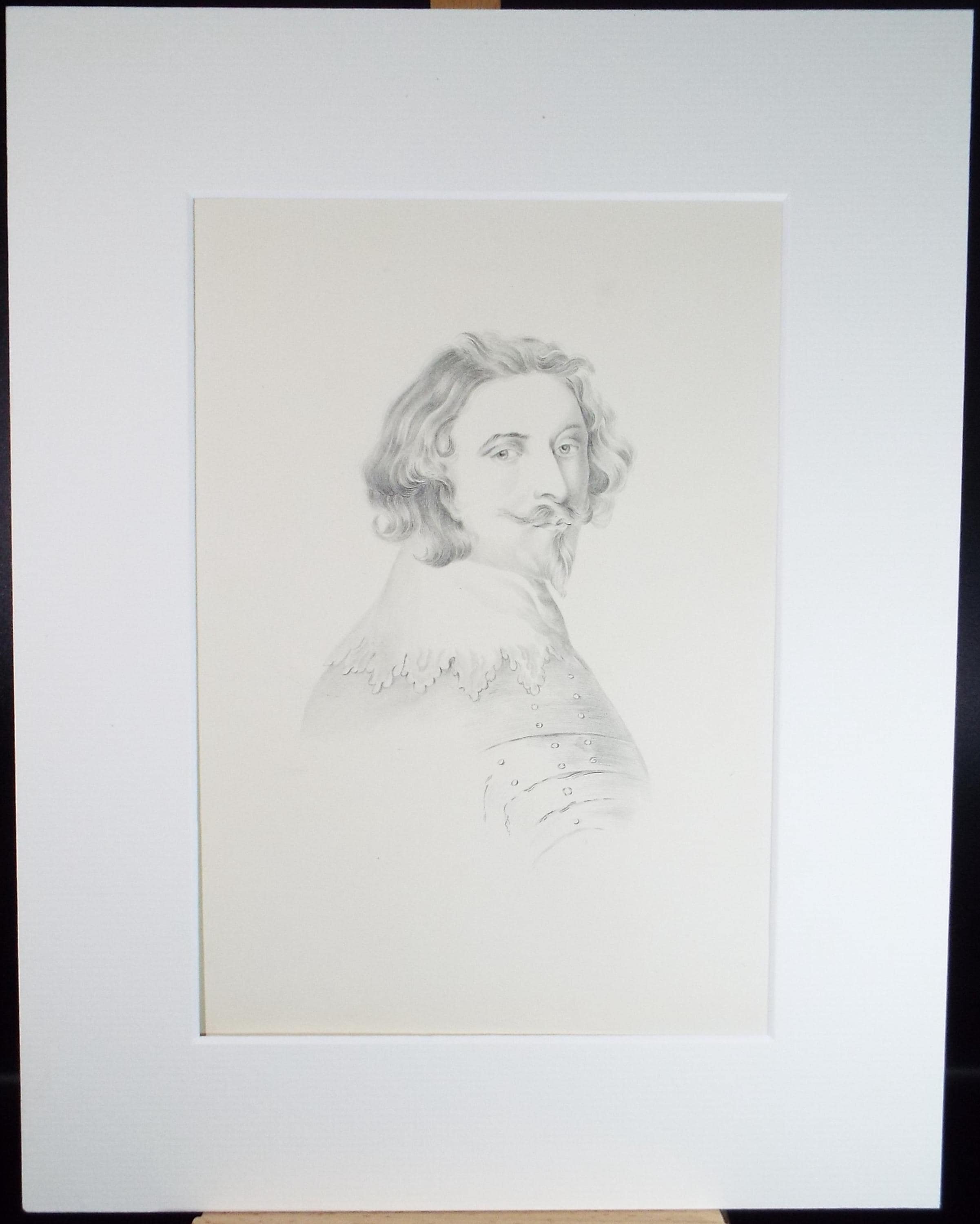 Original Pencil Drawing , 'Portrait of a Nobleman', Mid 19th Century, unknown artist