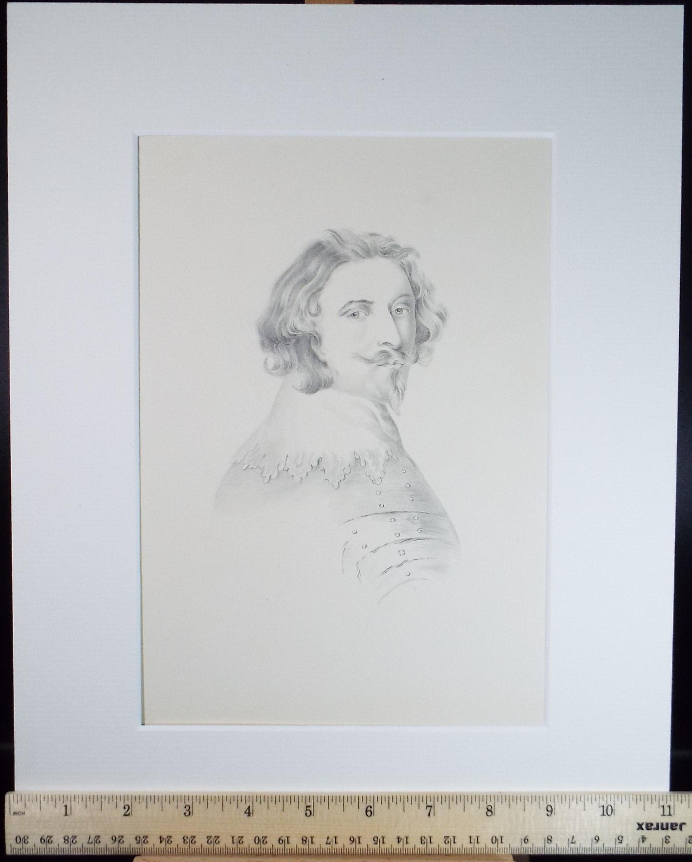 Original Pencil Drawing , 'Portrait of a Nobleman', Mid 19th Century, unknown artist