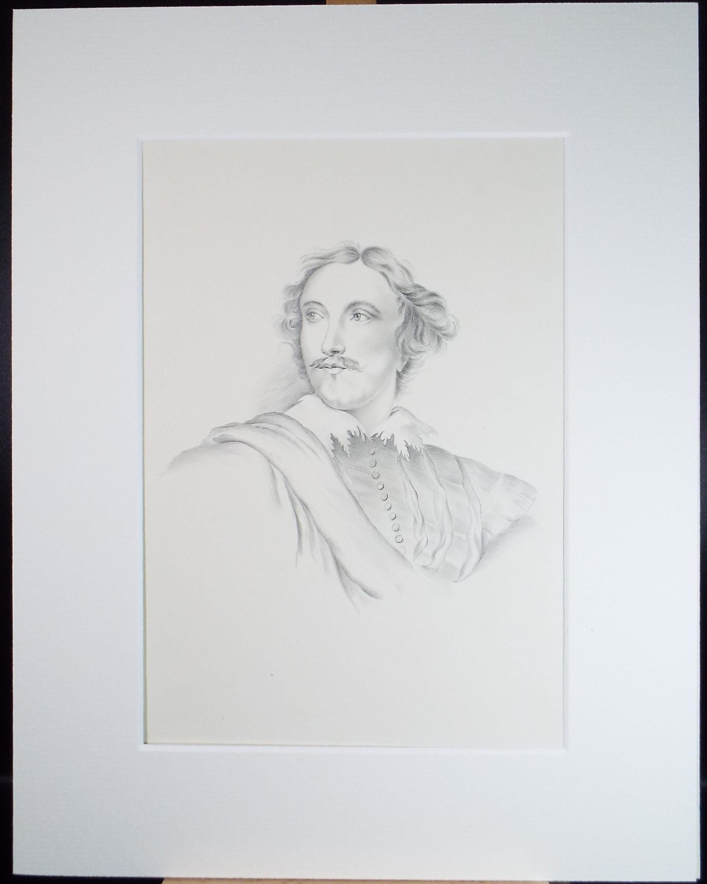 Original Pencil Drawing , 'Portrait of a Nobleman', Mid 19th Century, unknown artist