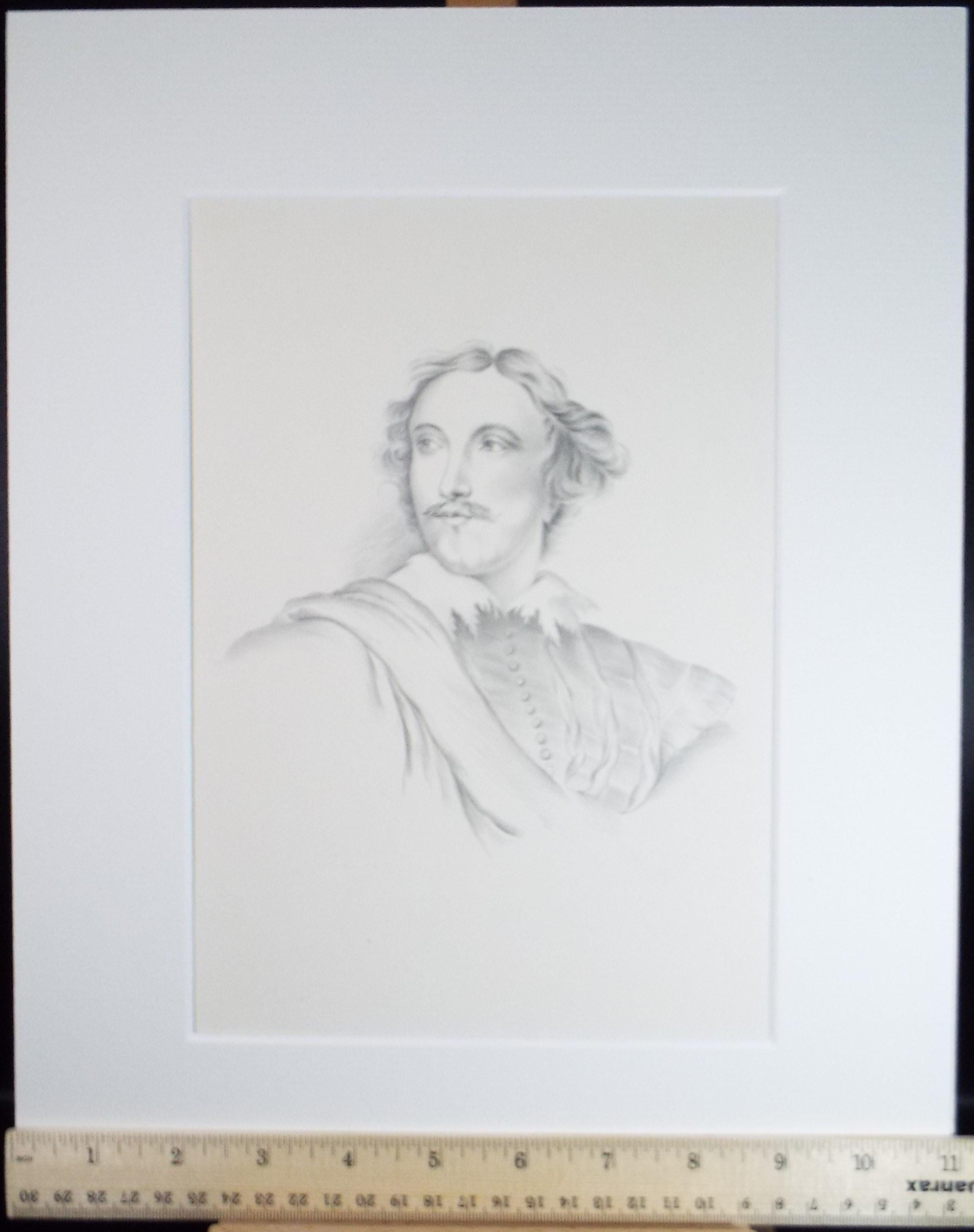 Original Pencil Drawing , 'Portrait of a Nobleman', Mid 19th Century, unknown artist