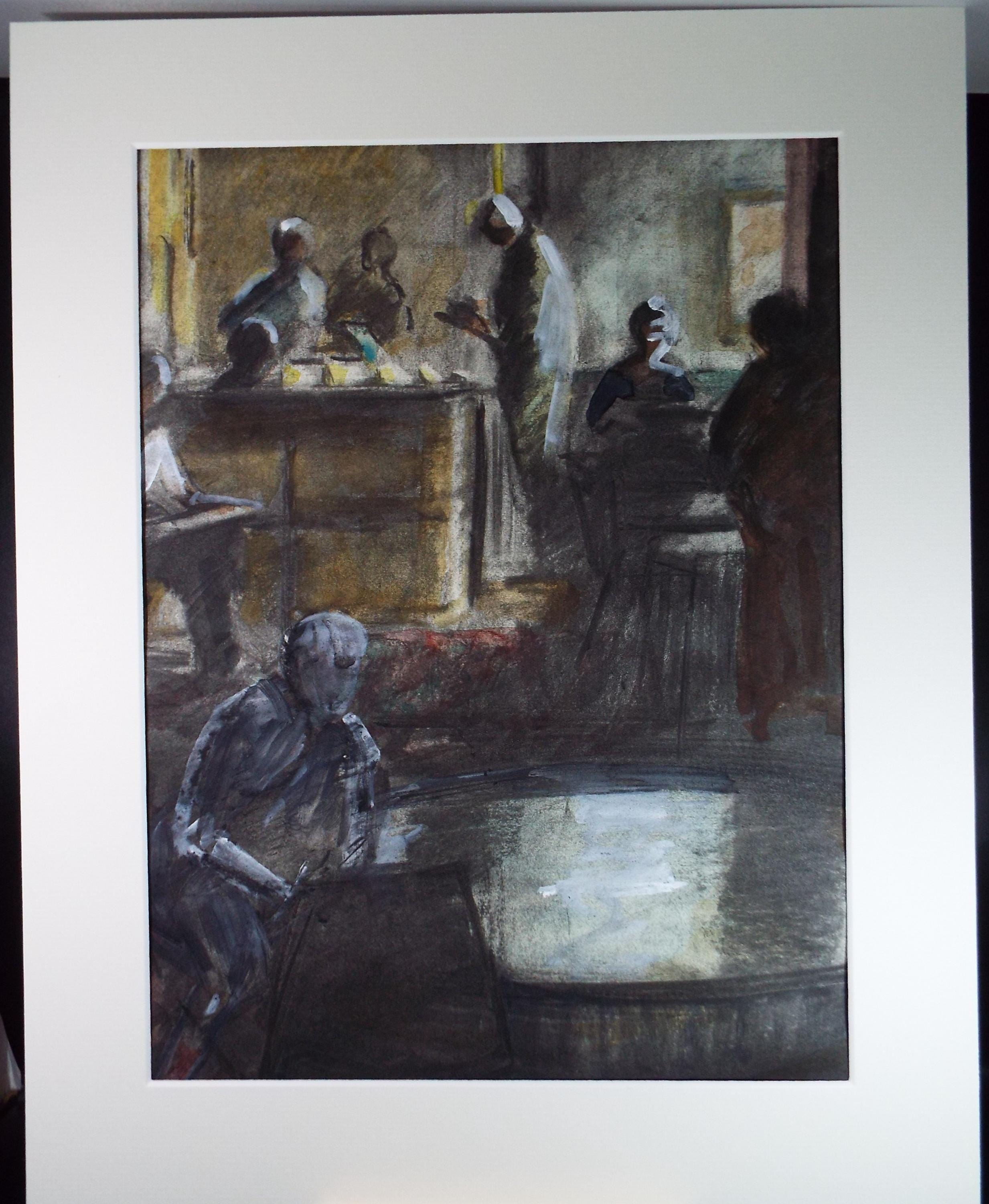 Original Watercolour, 'In the Bankside gallery', June Bevan, Dated 1999