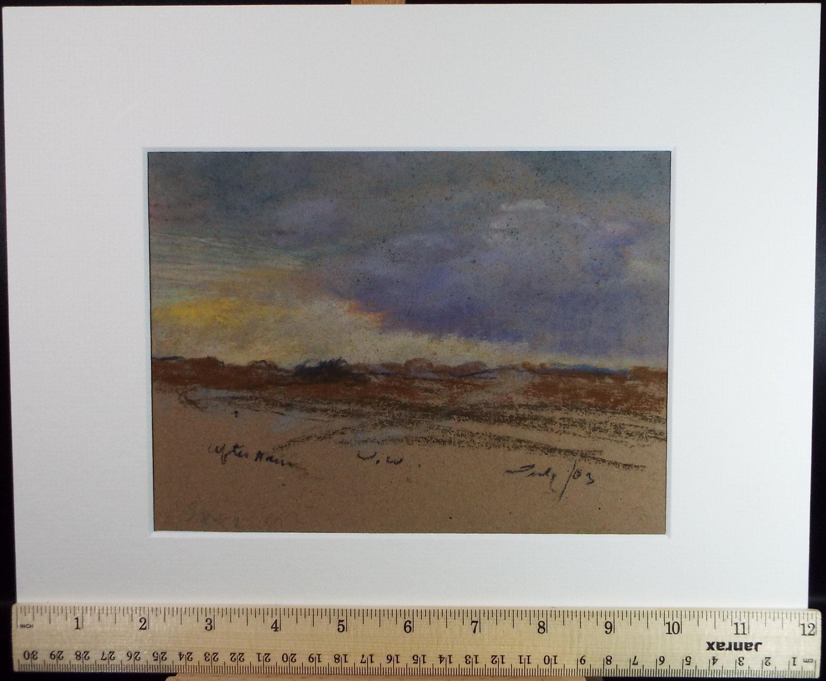 Original Pastel Drawing, 'Autumn Landscape', David Waterson RE FSA (1870-1954) Dated 1903