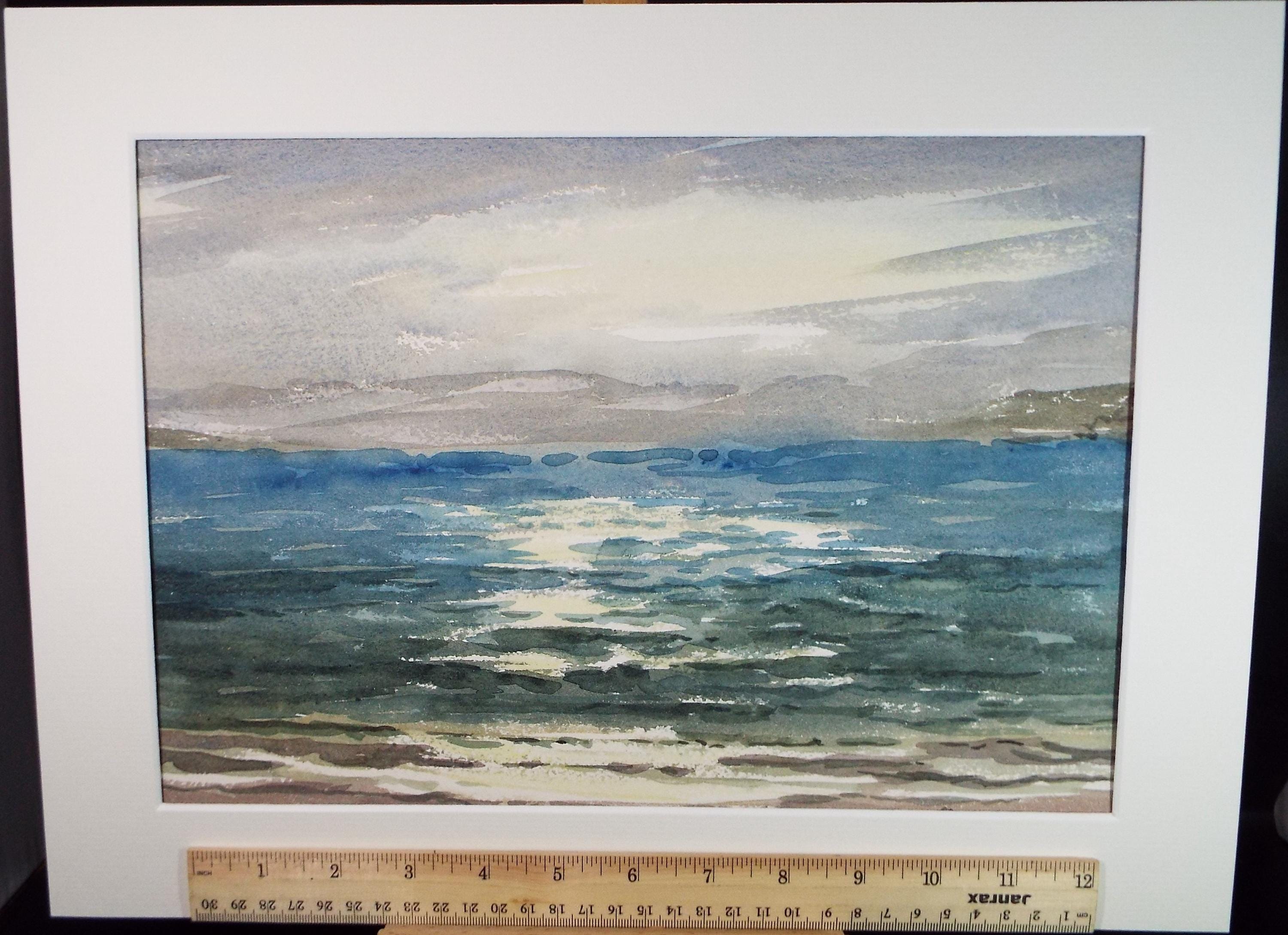 Original Watercolour, 'Estuary', Gwen Rayner, c1970's
