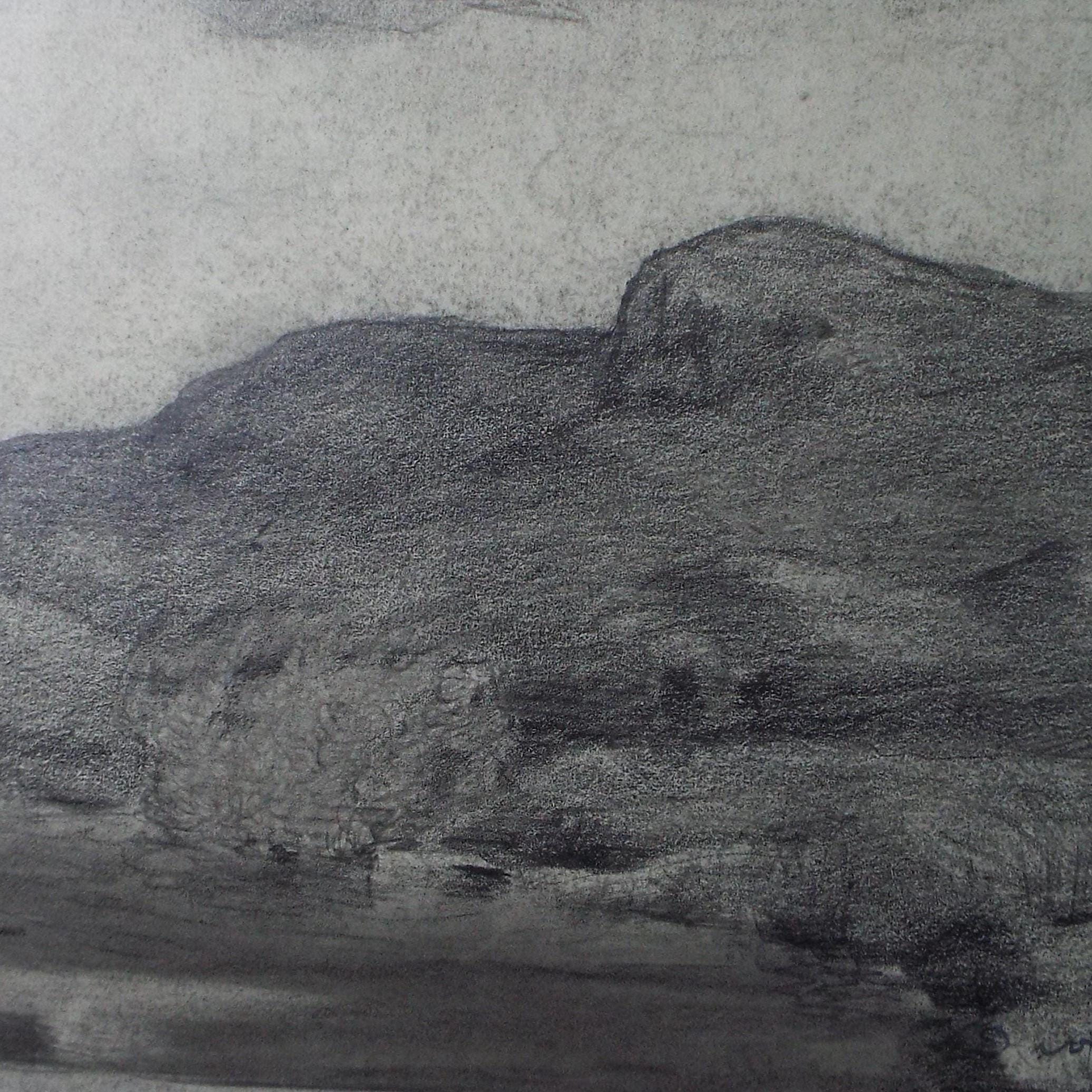 Original Pencil Drawing, 'Pool in the Sidlaws, David Waterson RE FSA (1870-1954), dated 1919