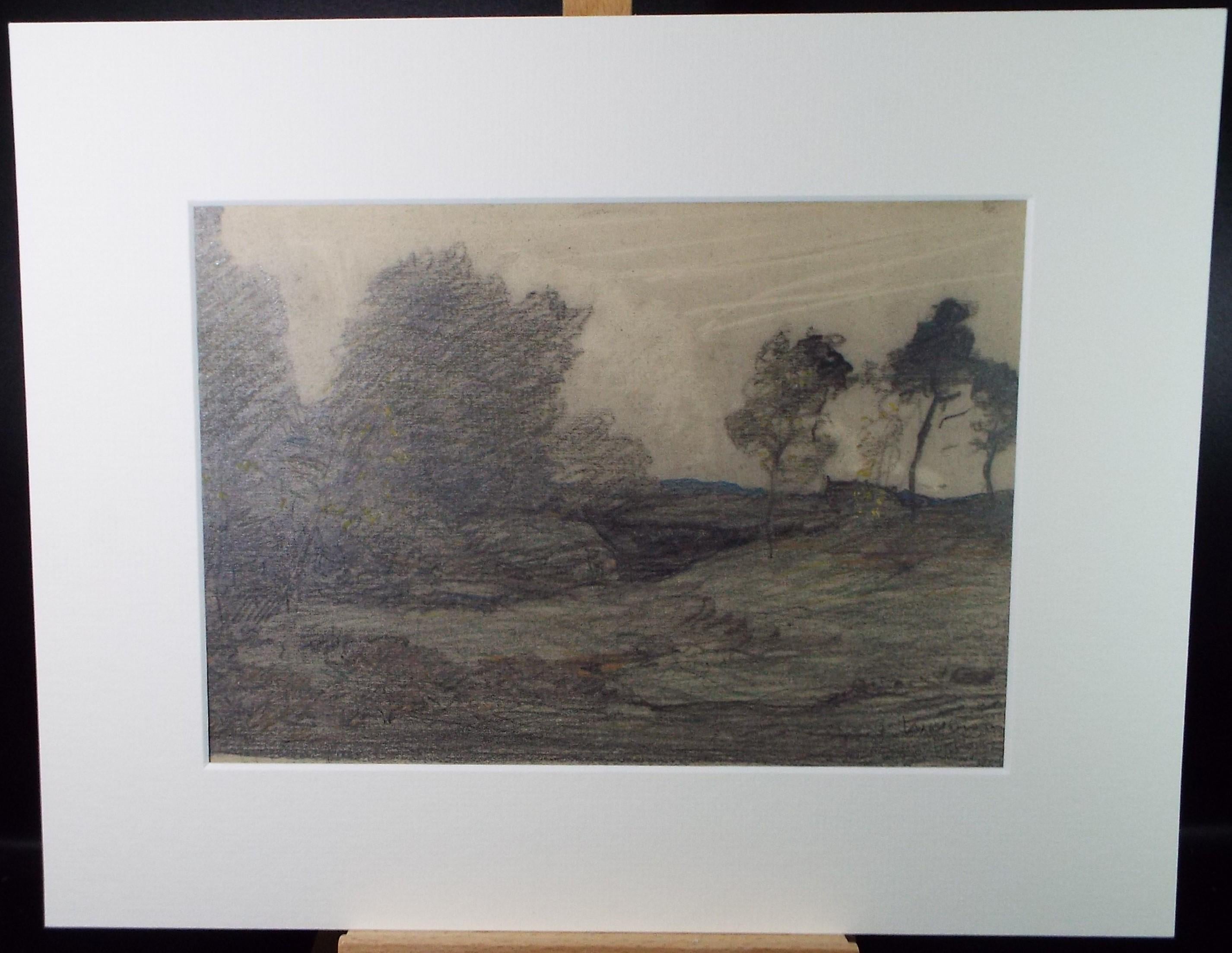 Original Pencil Drawing, 'Red Bracken', David Waterson RE FSA (1870-1954) circa 1920's