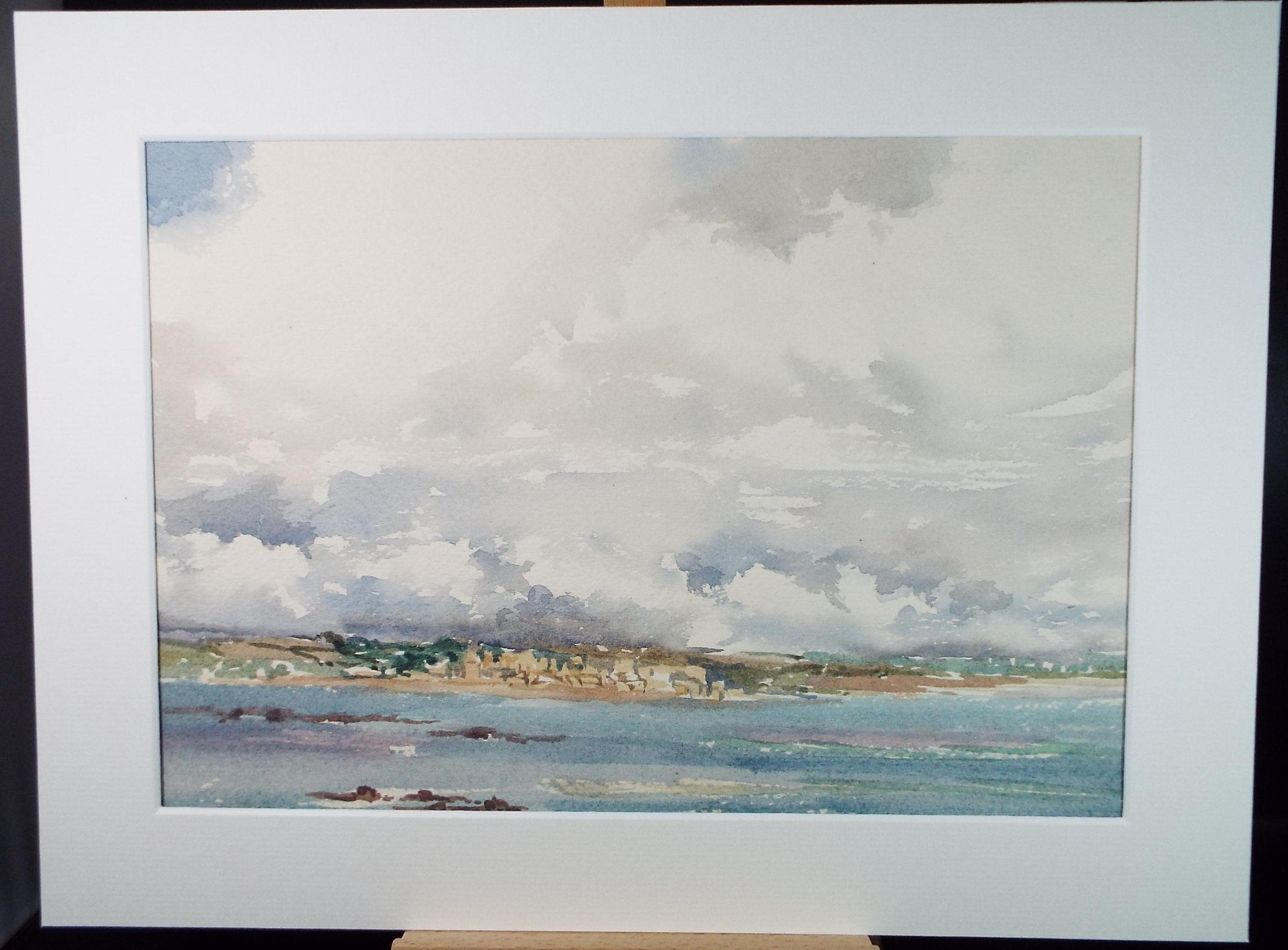 Original Watercolour, 'Coastal Landscape', Gwen Rayner, c1970's