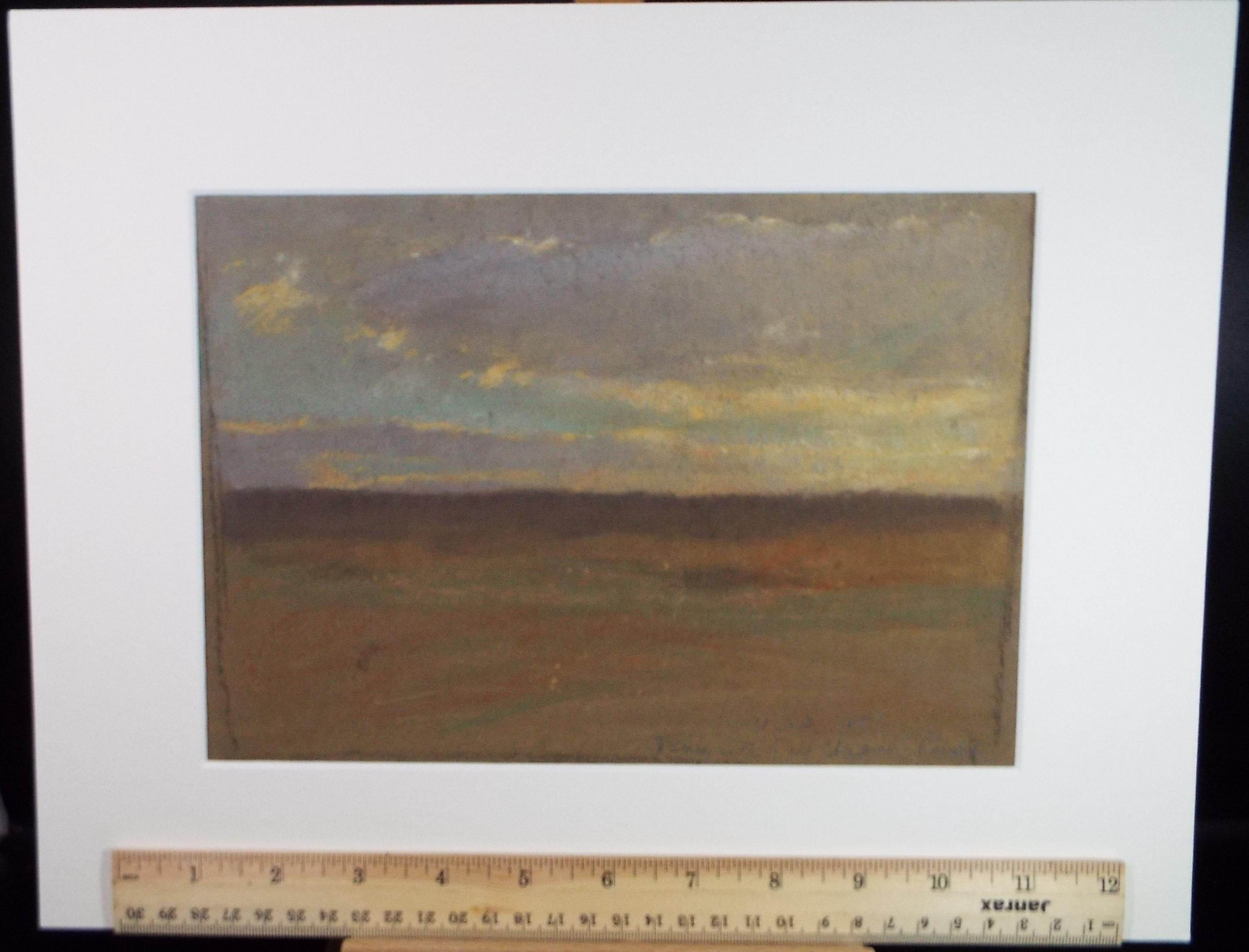 Original Pastel Drawing, 'Autumn Landscape', David Waterson RE FSA (1870-1954), Dated 1889